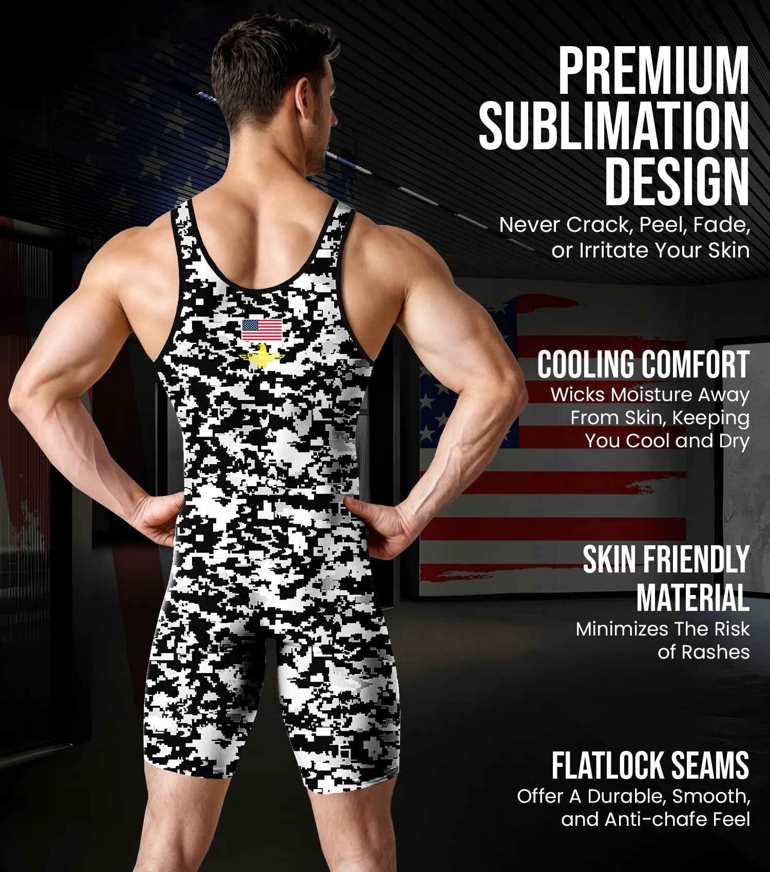 Camouflage Wrestling Singlet For MMA, Powerlifting & Training Camouflage Wrestling Singlet For MMA, Powerlifting & Training