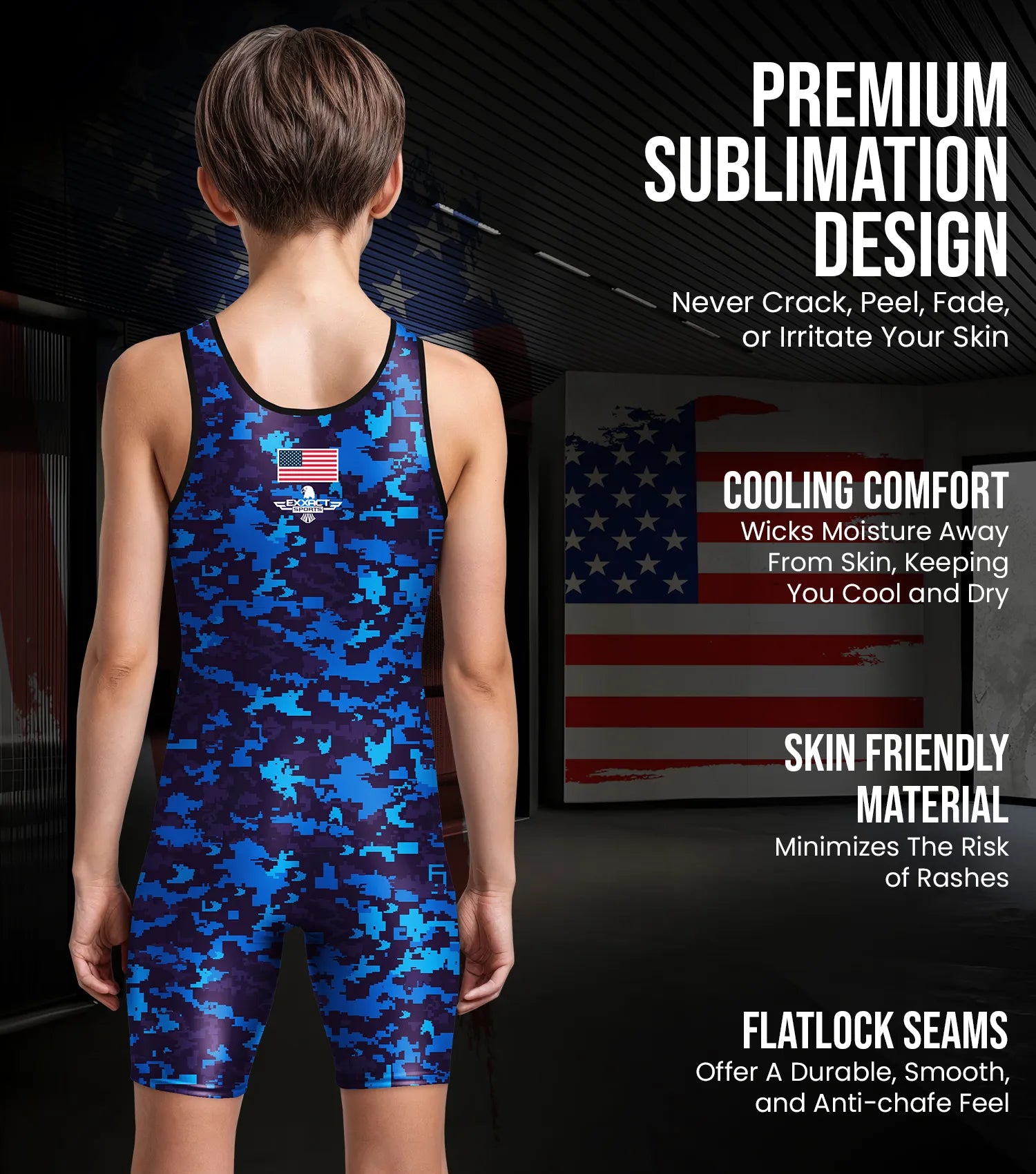 Camouflage Wrestling Singlet For MMA, Powerlifting & Training