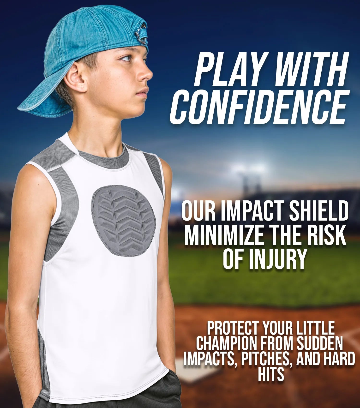 Youth Boys Baseball Chest Protector For Sternum Heart Protection Patriot