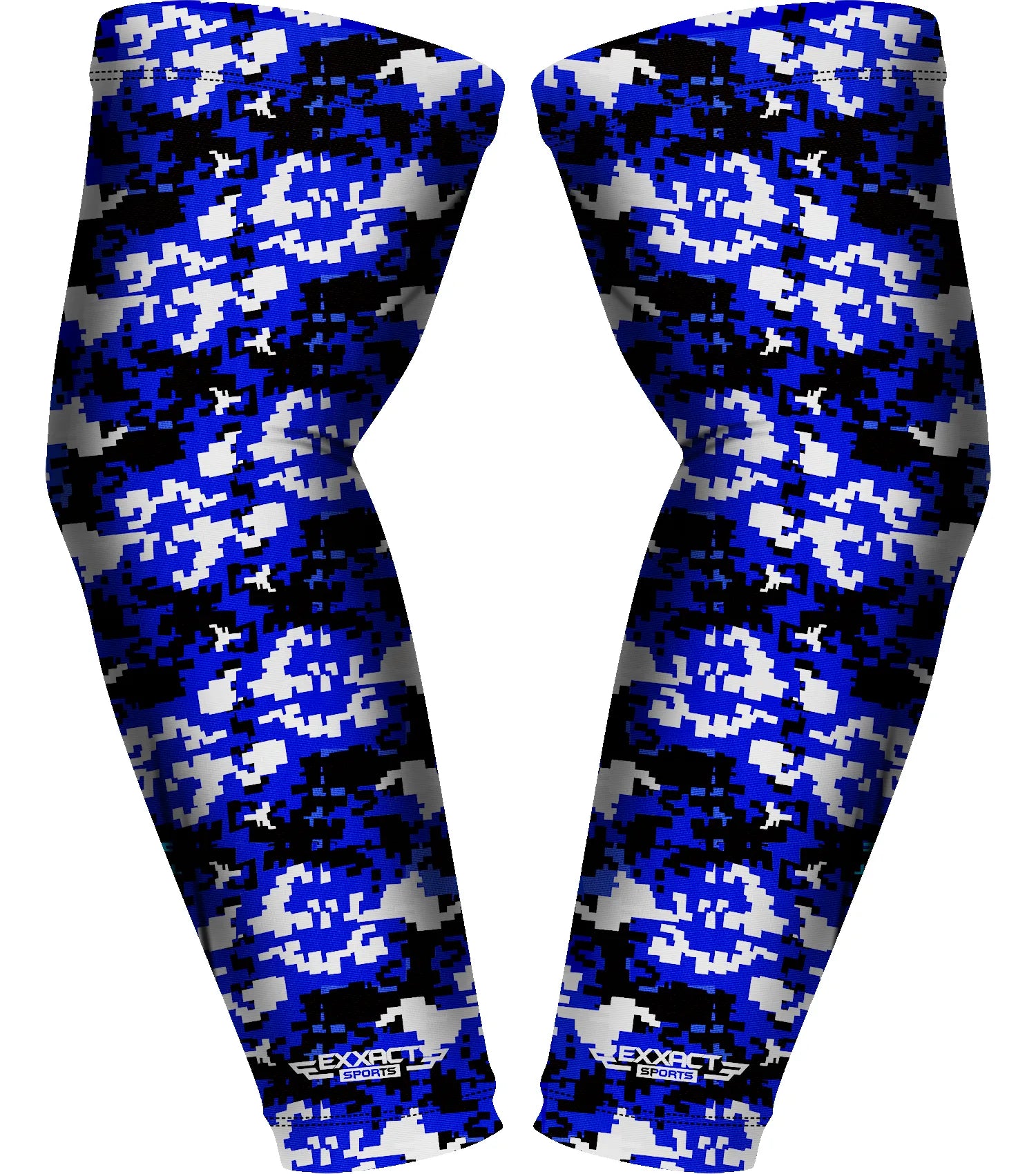 Compression Arm Sleeves for Mens & Womens Youth & Adult - (1 Pair) Blue Camo