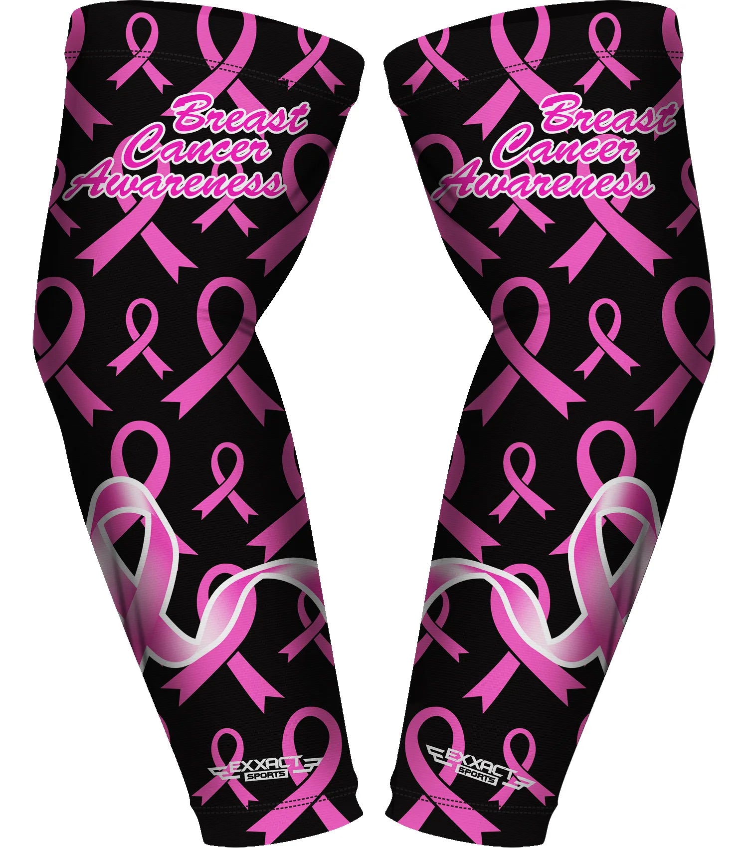 Compression Arm Sleeves for Mens & Womens Youth & Adult - (1 Pair) Breast Cancer