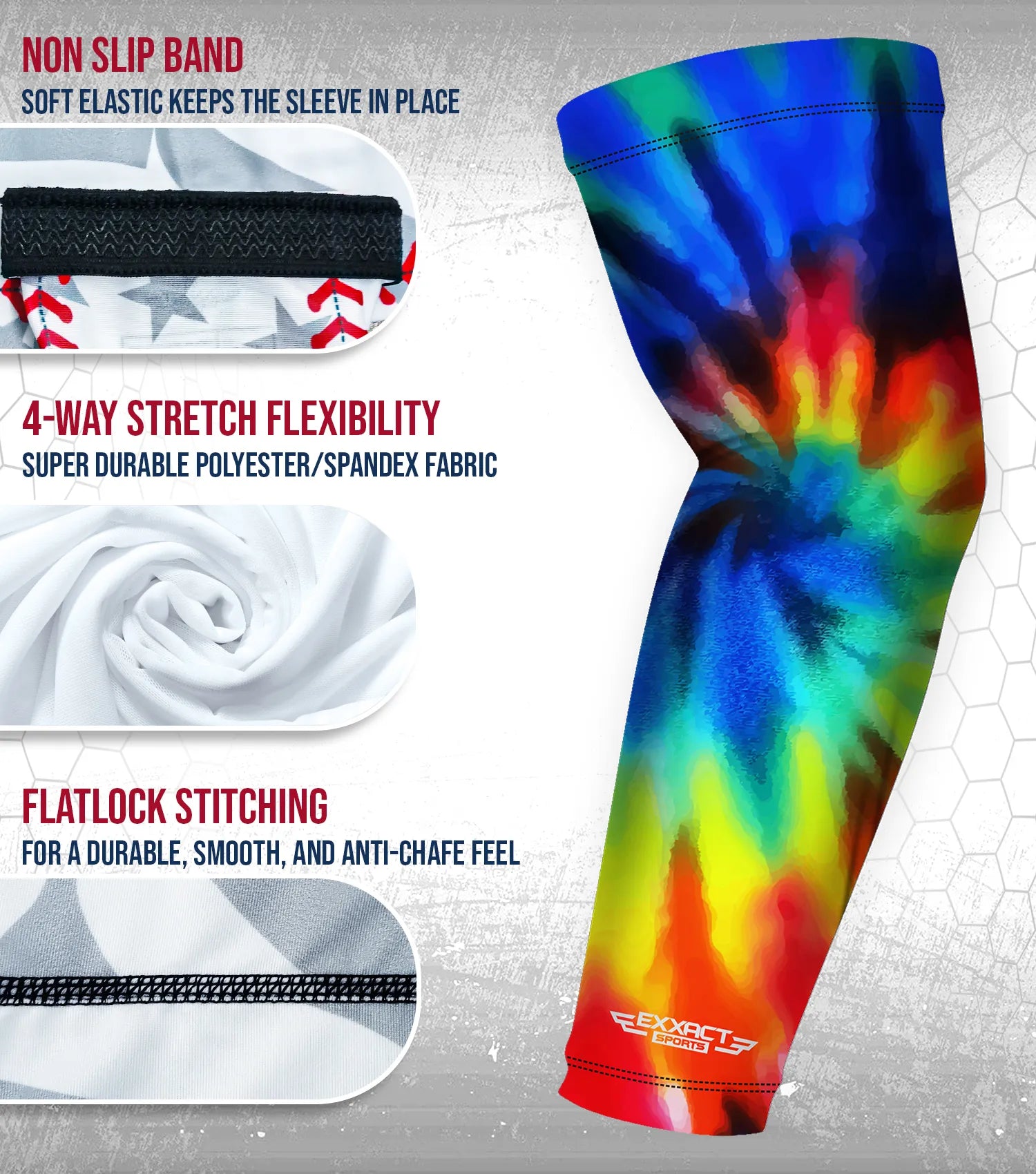 Compression Arm Sleeves for Mens & Womens Youth & Adult - (1 Pair) Tie Dye