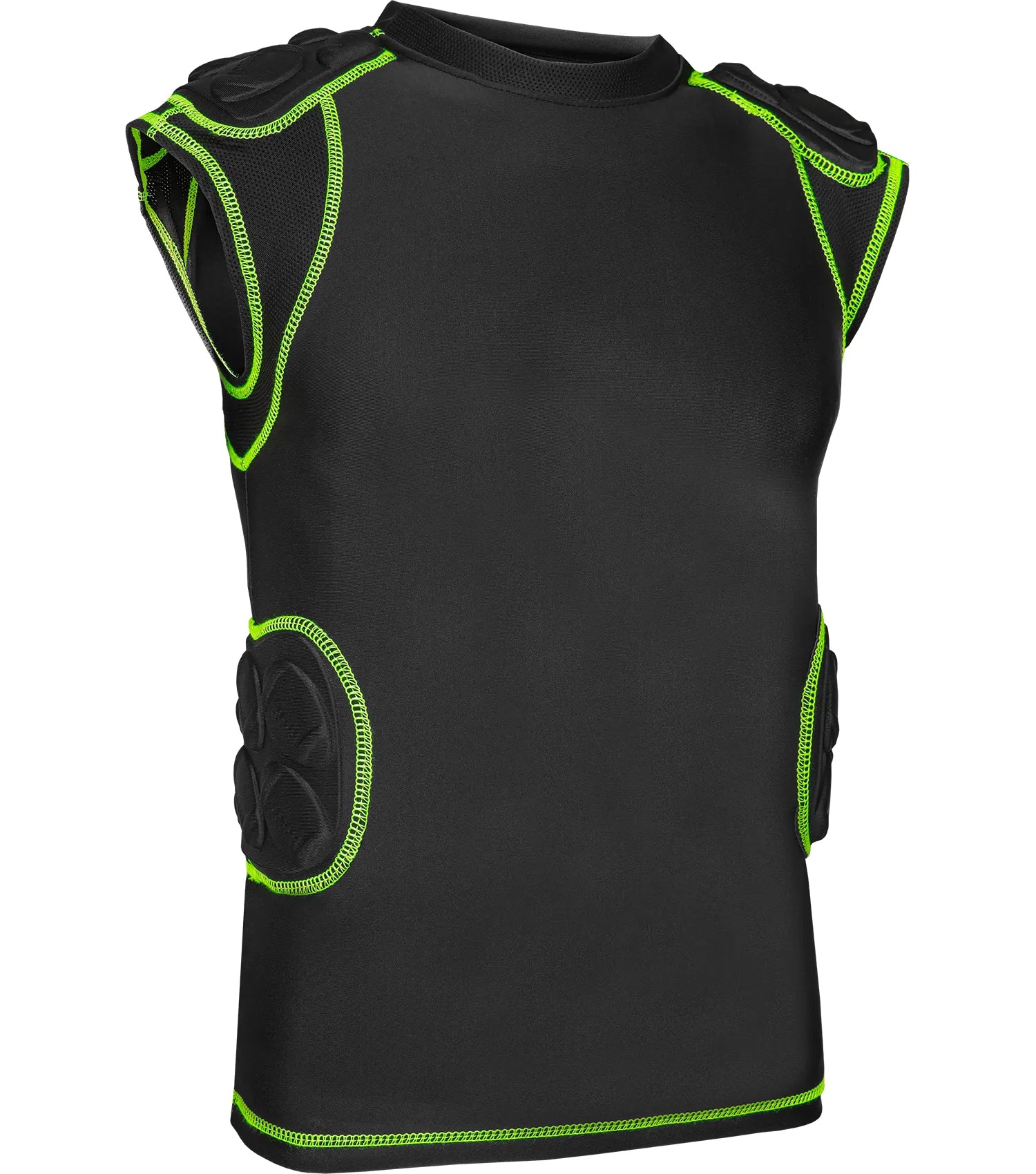 Defender 5 Pads Boys Football Compression Shirt Black (Youth)