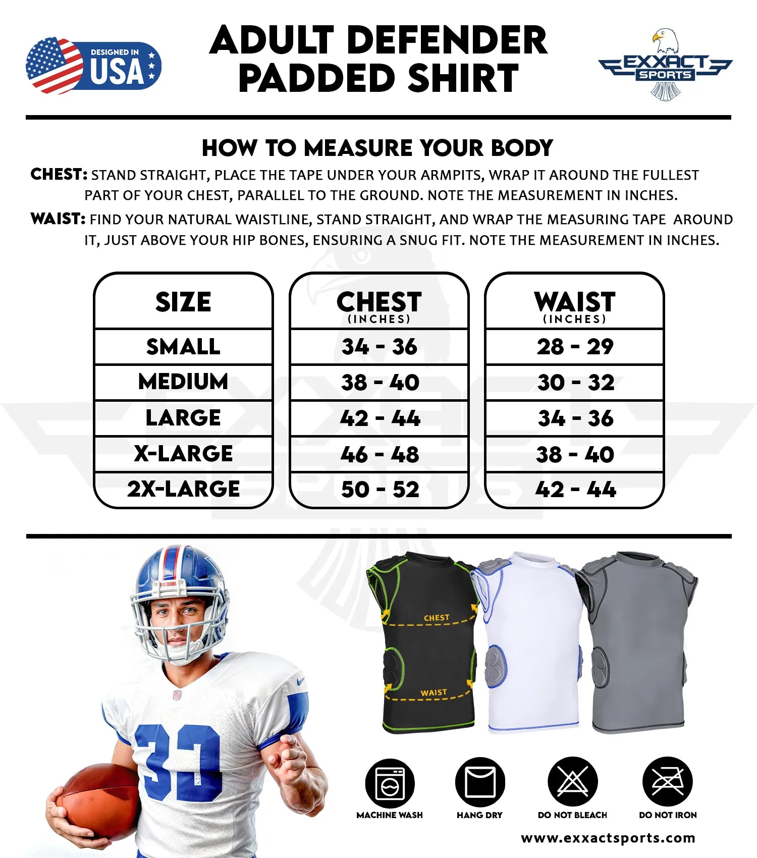 Defender 5 Pads Men's Football Compression Shirt White (Adult)