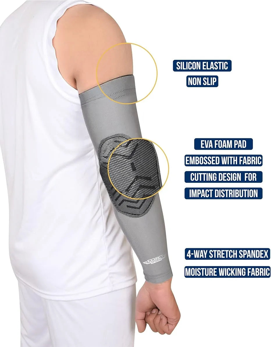 Elbow Pad Mens & Boys Compression Arm Sleeve 1 Pair (Youth, Adult)