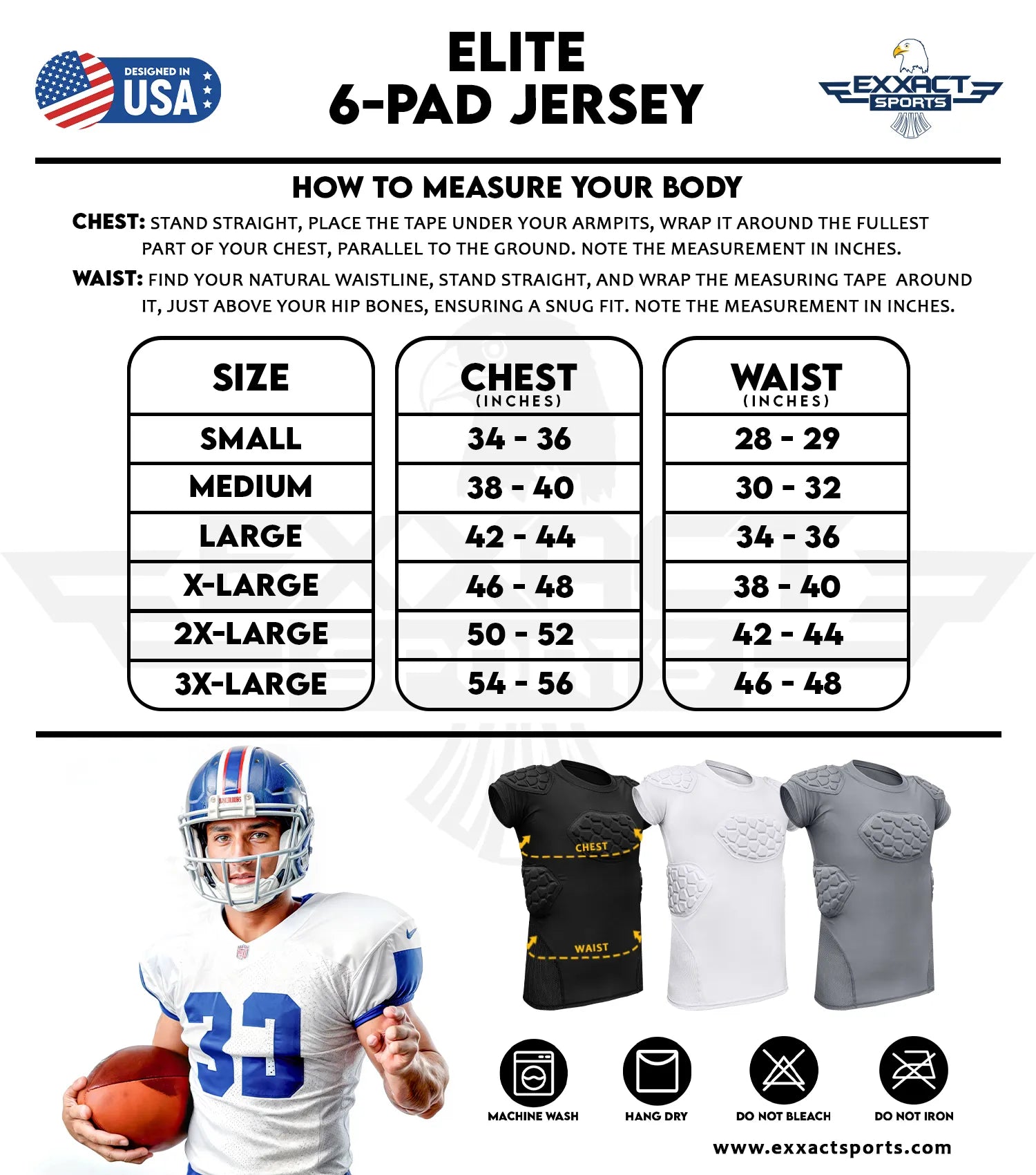 Elite 6-Pad Men's Padded Football Shirt with Chest, Shoulder