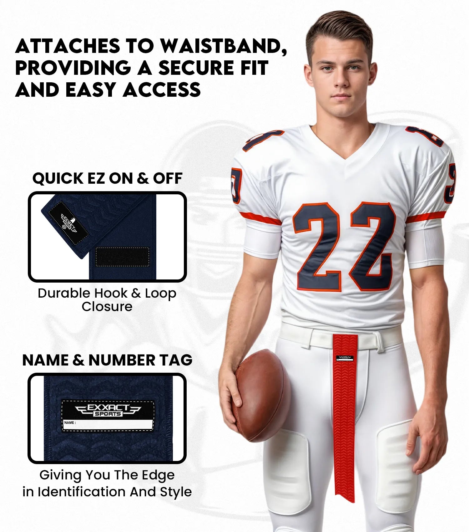 Streamer Football Towel with Hook & Loop Fastener