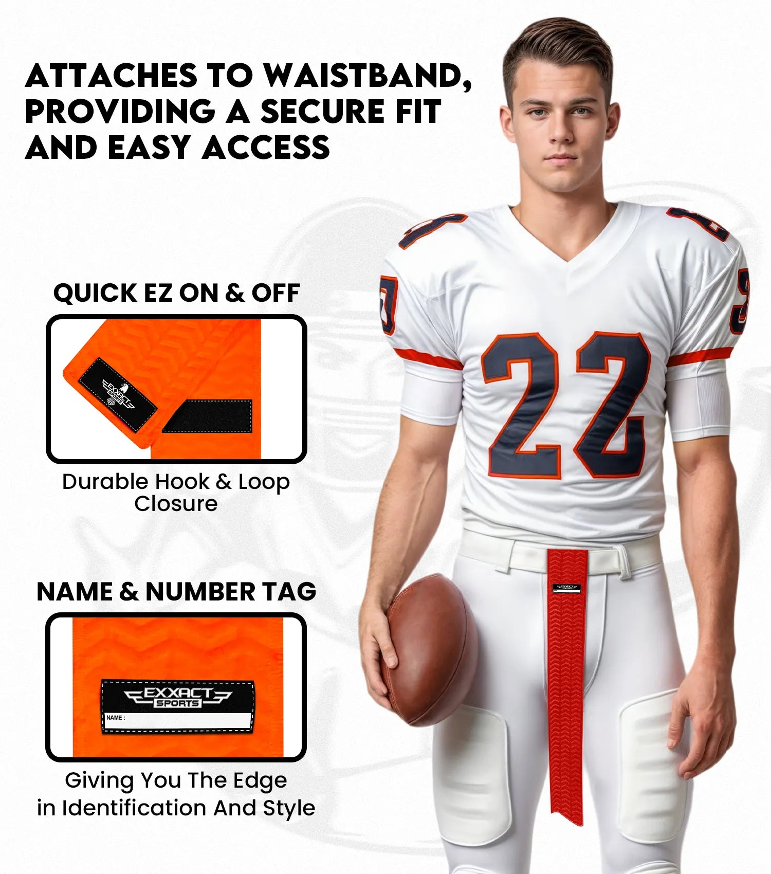 Streamer Football Towel with Hook & Loop Fastener