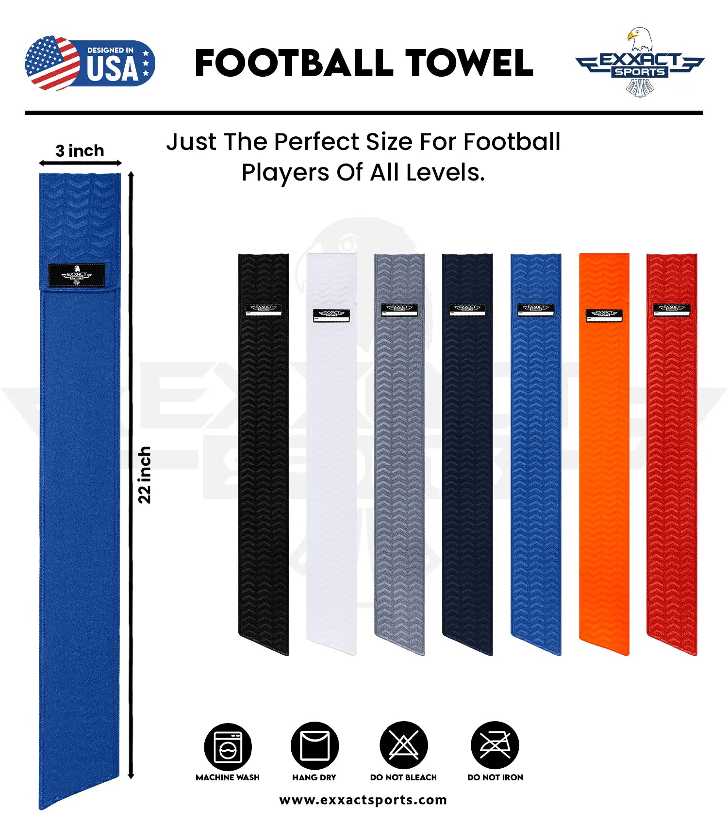 Streamer Football Towel with Hook & Loop Fastener