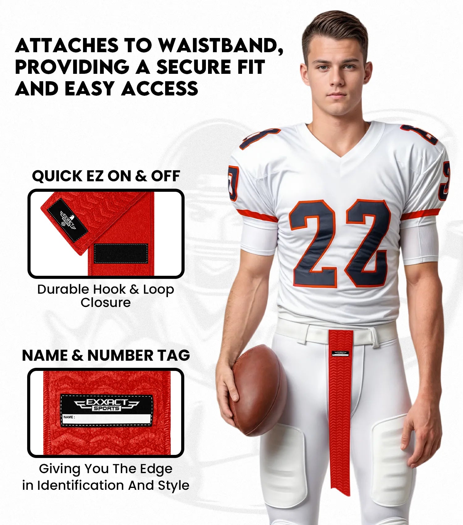 Streamer Football Towel with Hook & Loop Fastener