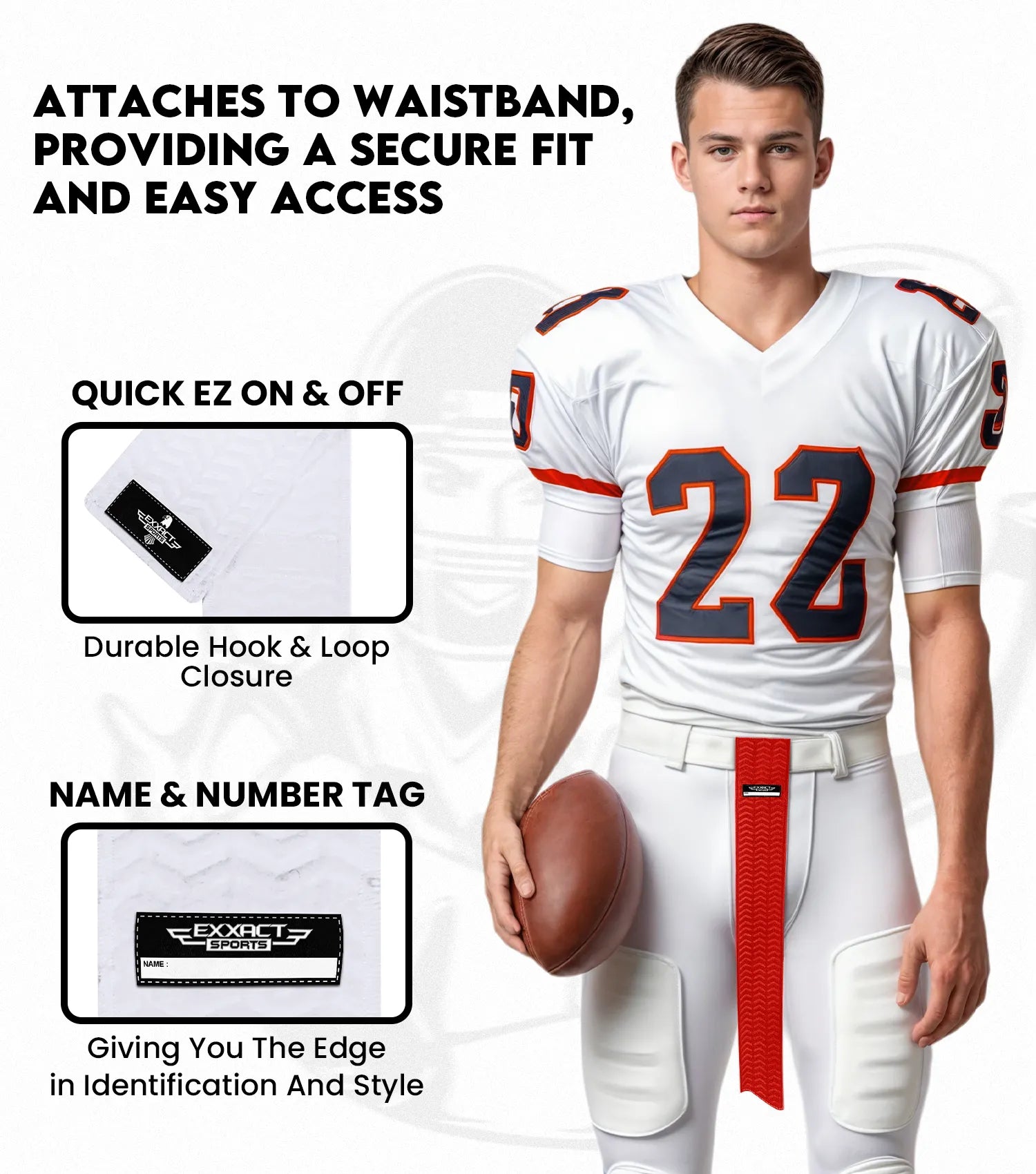 Streamer Football Towel with Hook & Loop Fastener