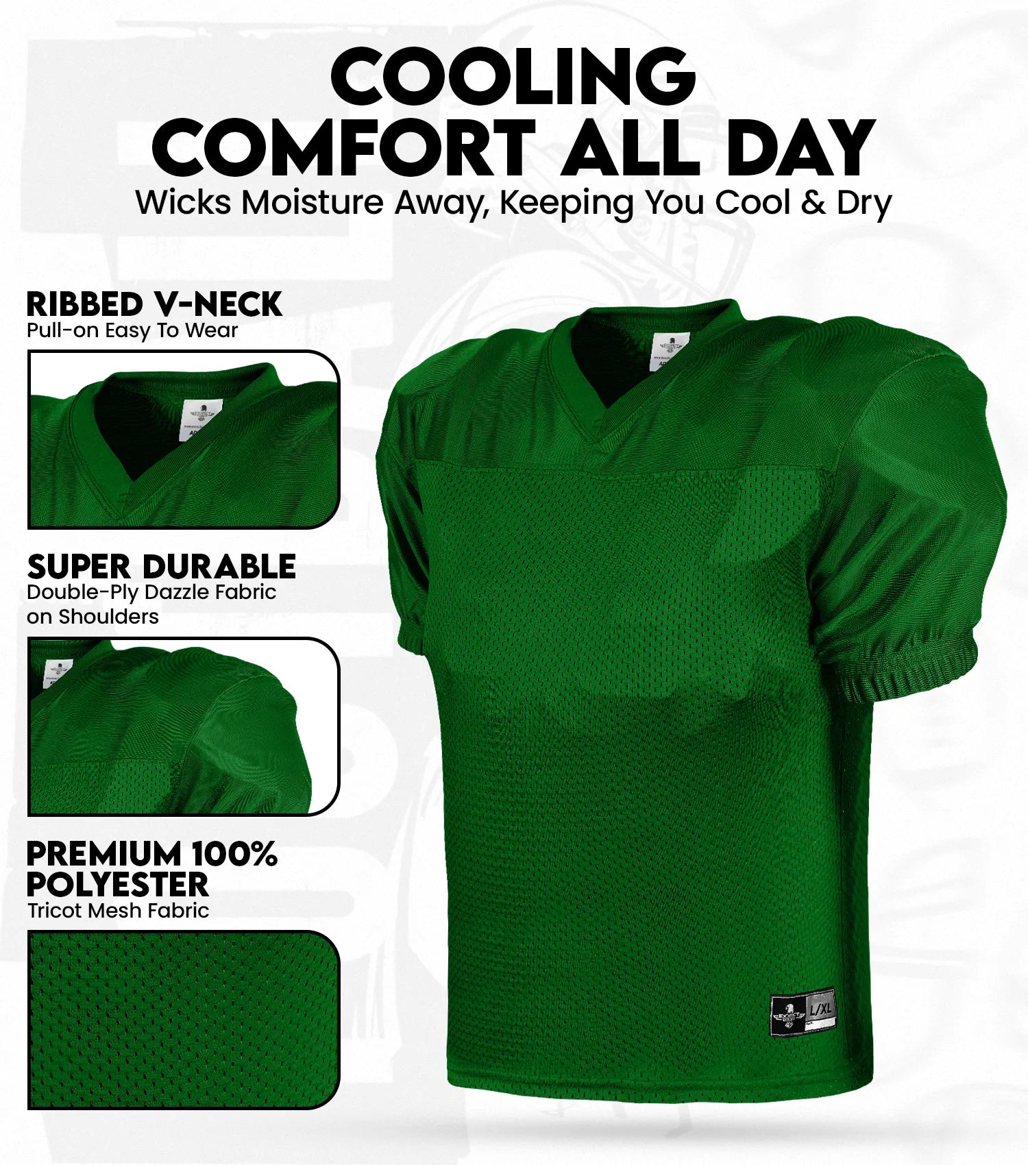 Men's Adult Football Practice Jersey (Green)