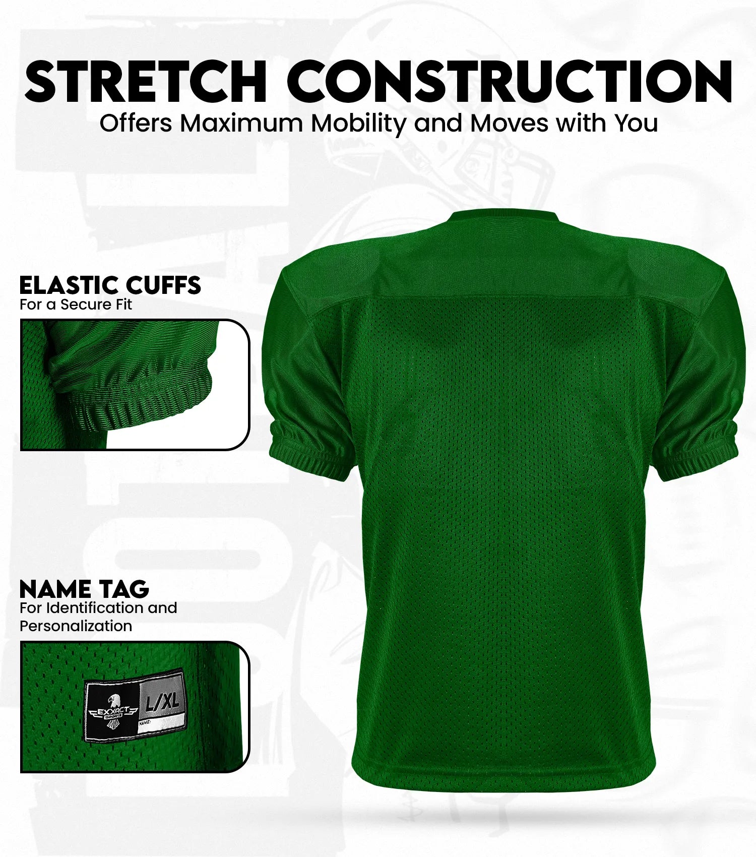 Men's Adult Football Practice Jersey (Green)