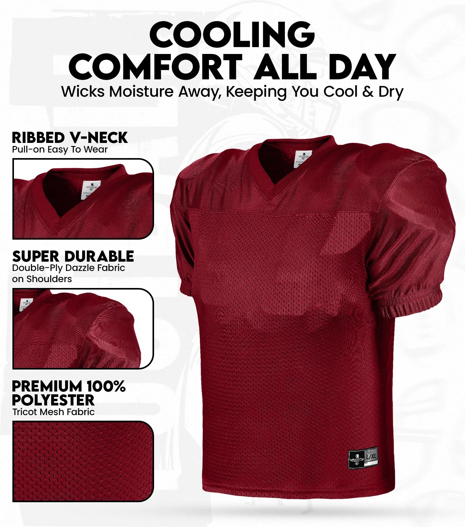 Men's Adult Football Practice Jersey (Maroon)