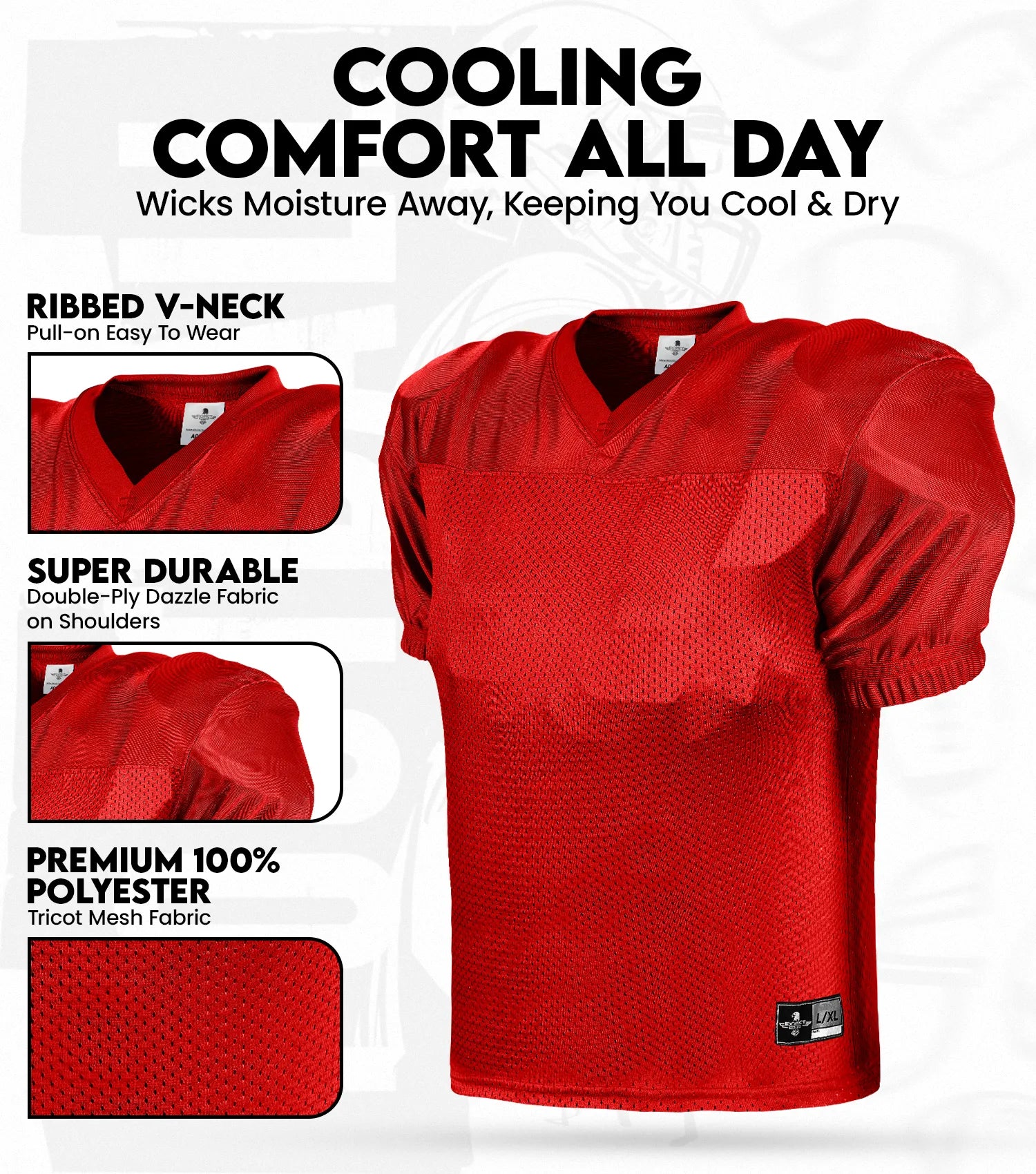 Men's Adult Football Practice Jersey (Red)