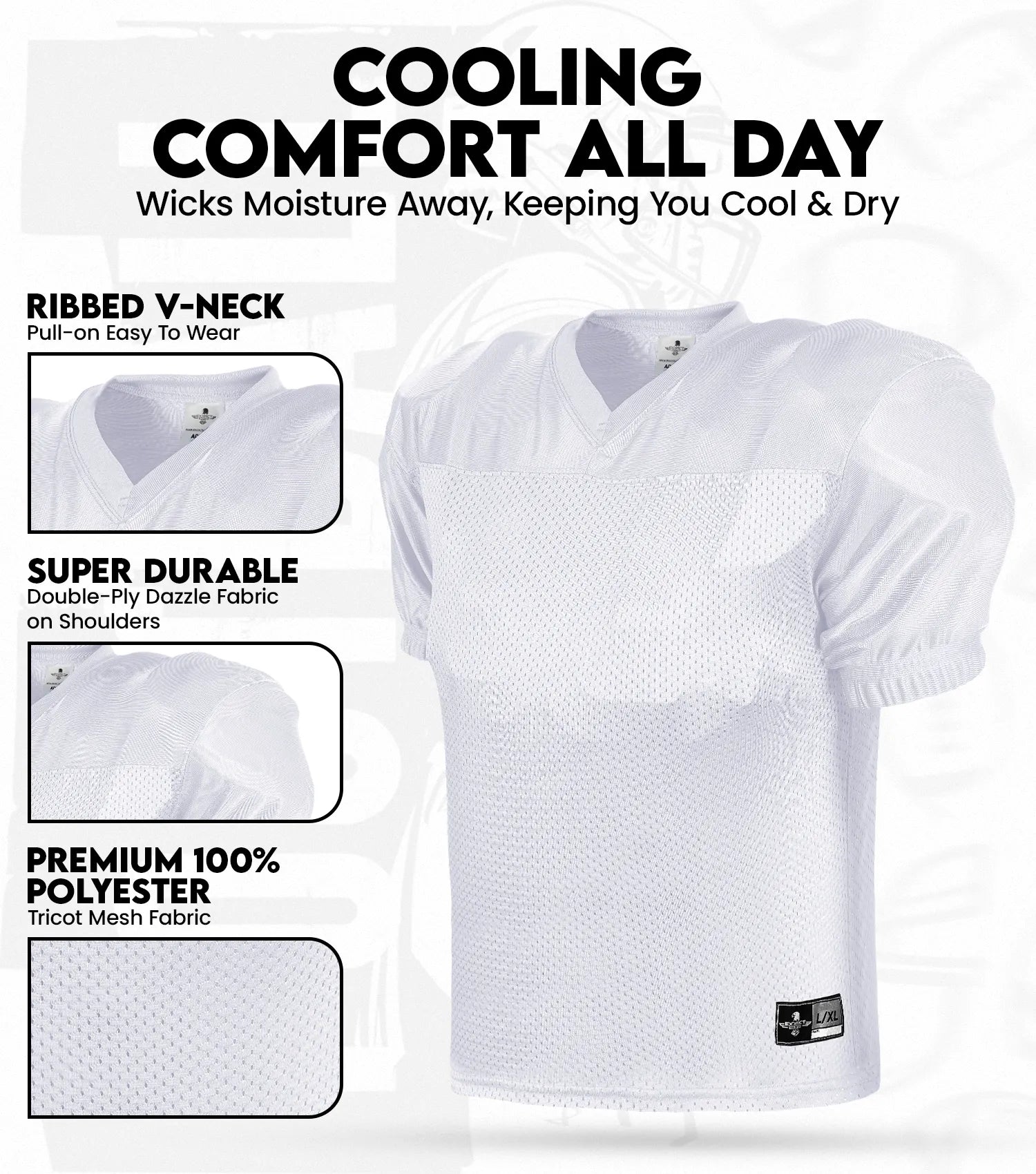 Men's Adult Football Practice Jersey (White)