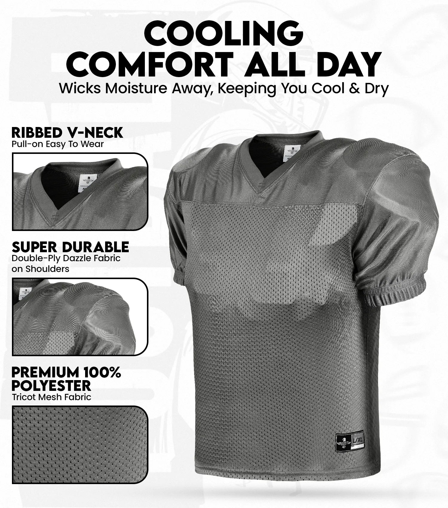 Boys Youth Football Practice Jersey (Dark Grey) | Exxact Sports