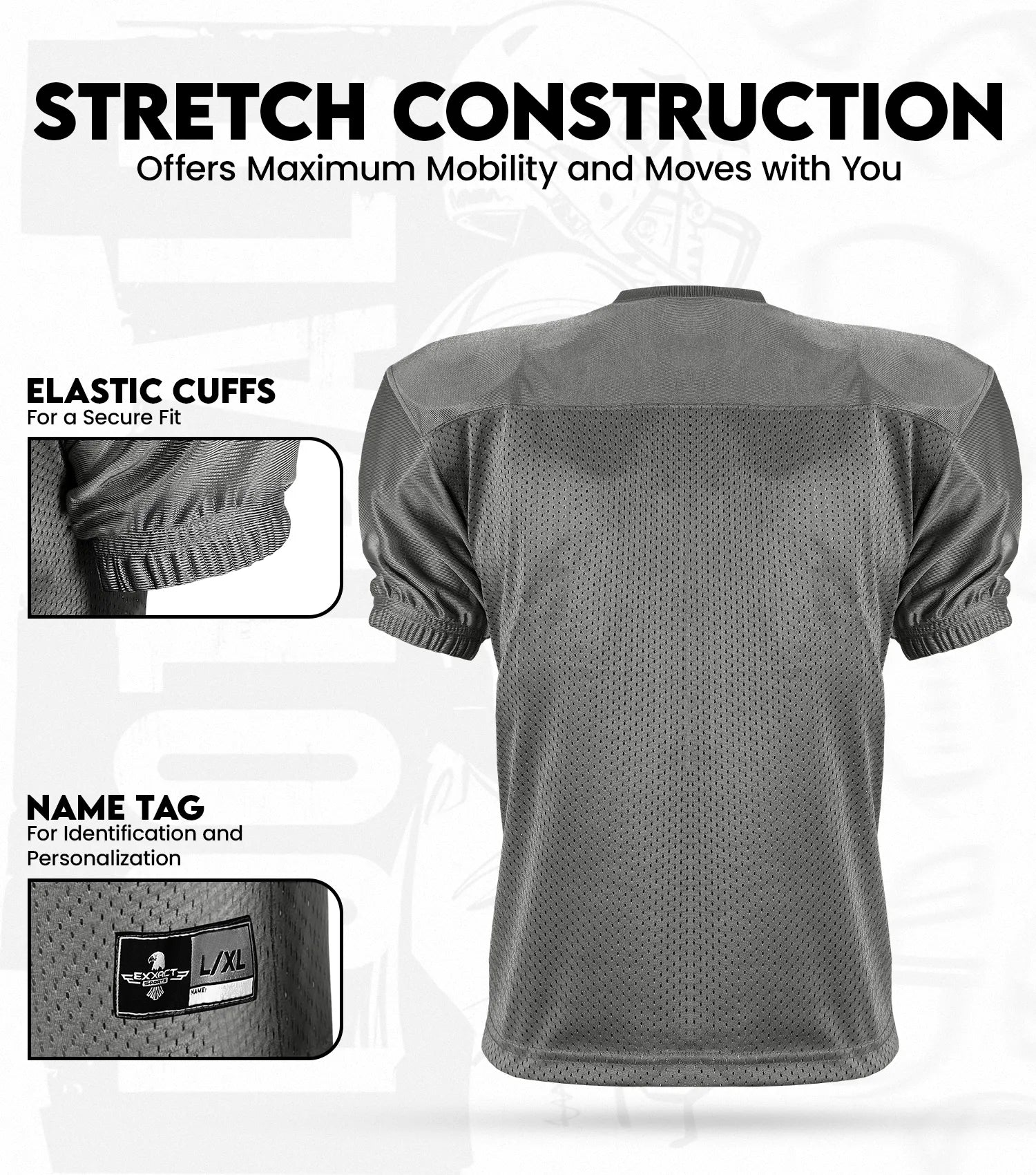 Boys Youth Football Practice Jersey (Dark Grey) Exxact Sports