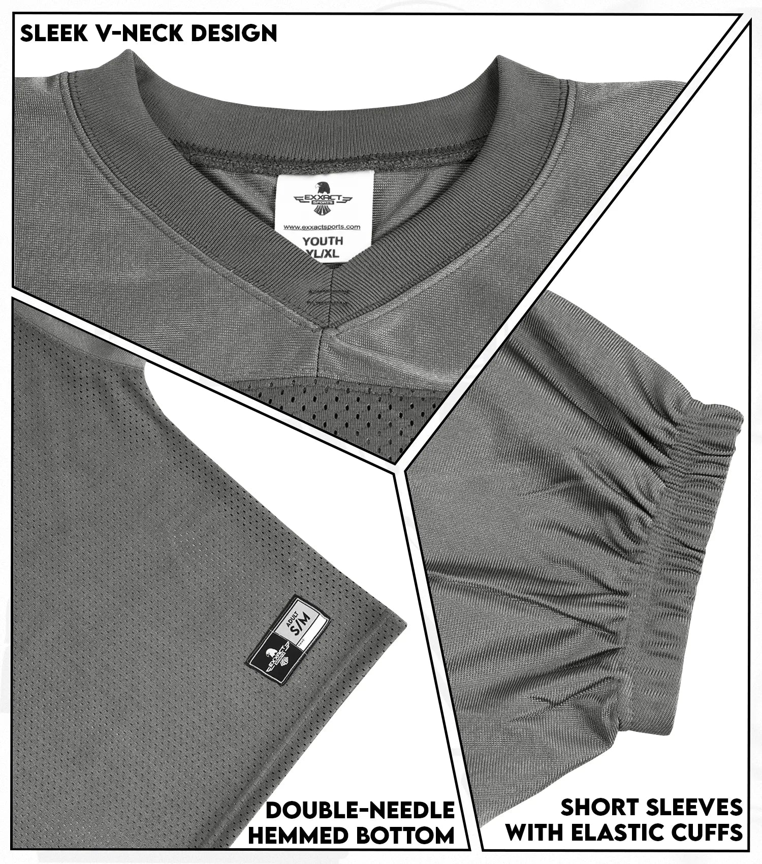 Boys Youth Football Practice Jersey (Dark Grey) | Exxact Sports