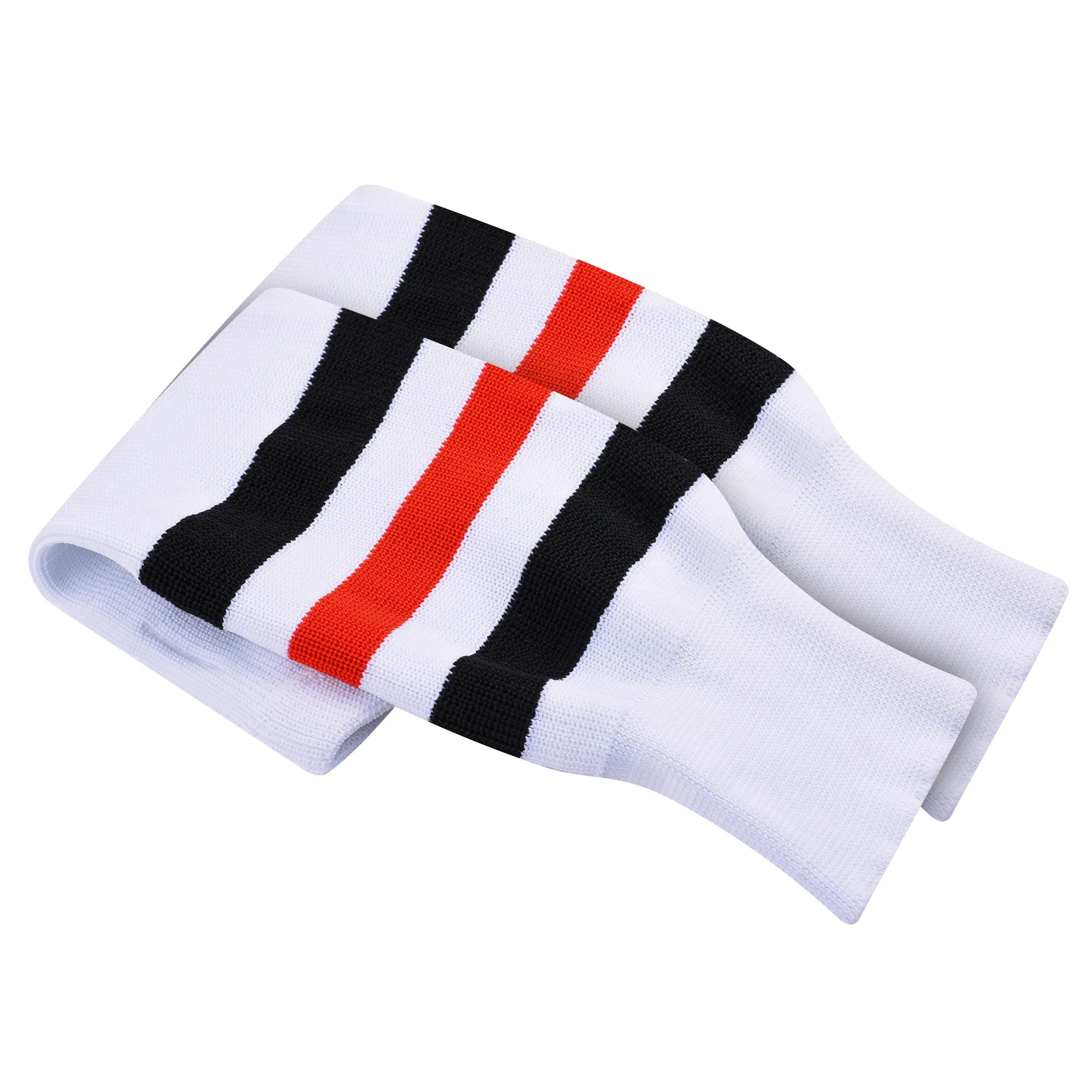 Knit Men & Women Hockey Socks White / Black & Red