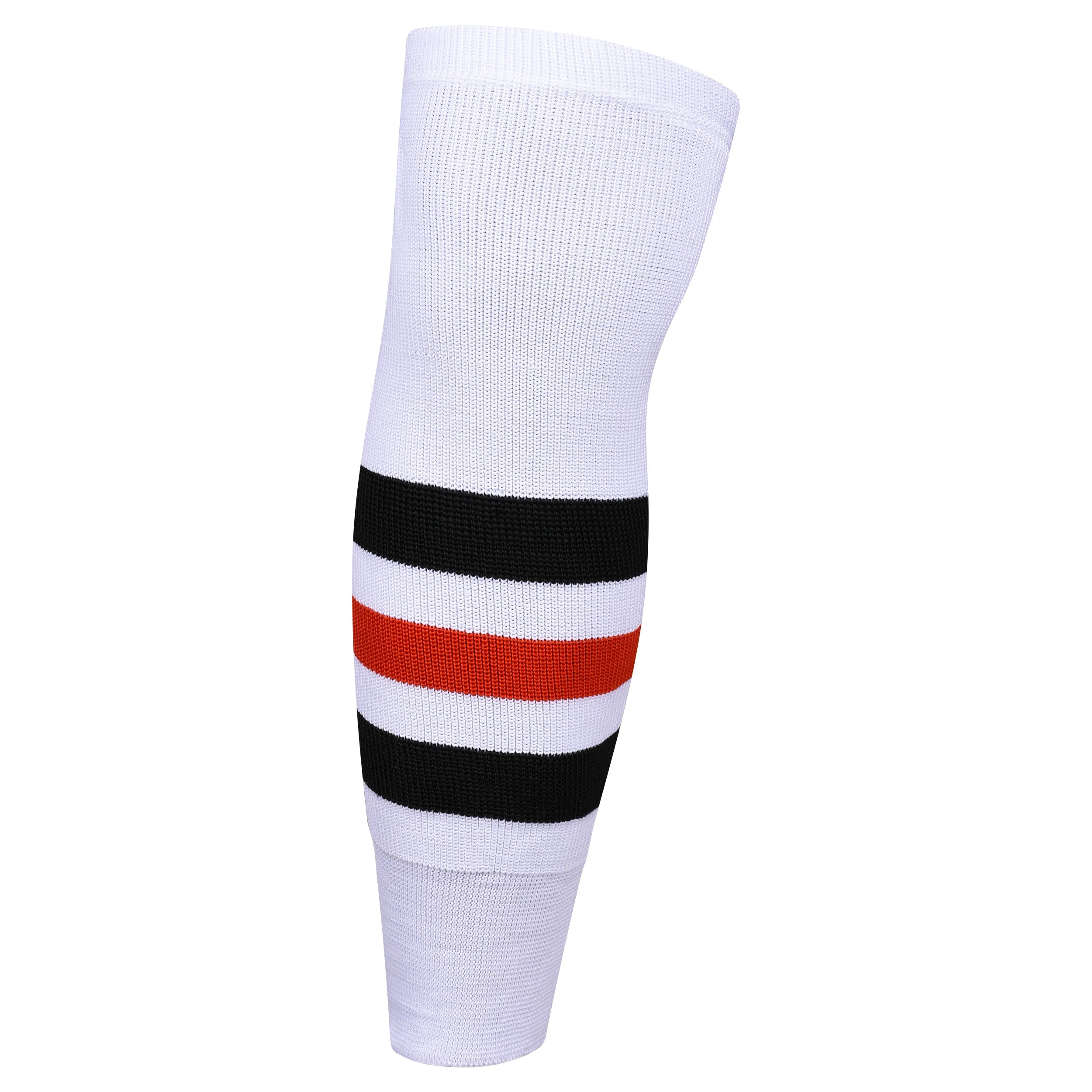 Knit Men & Women Hockey Socks White / Black & Red