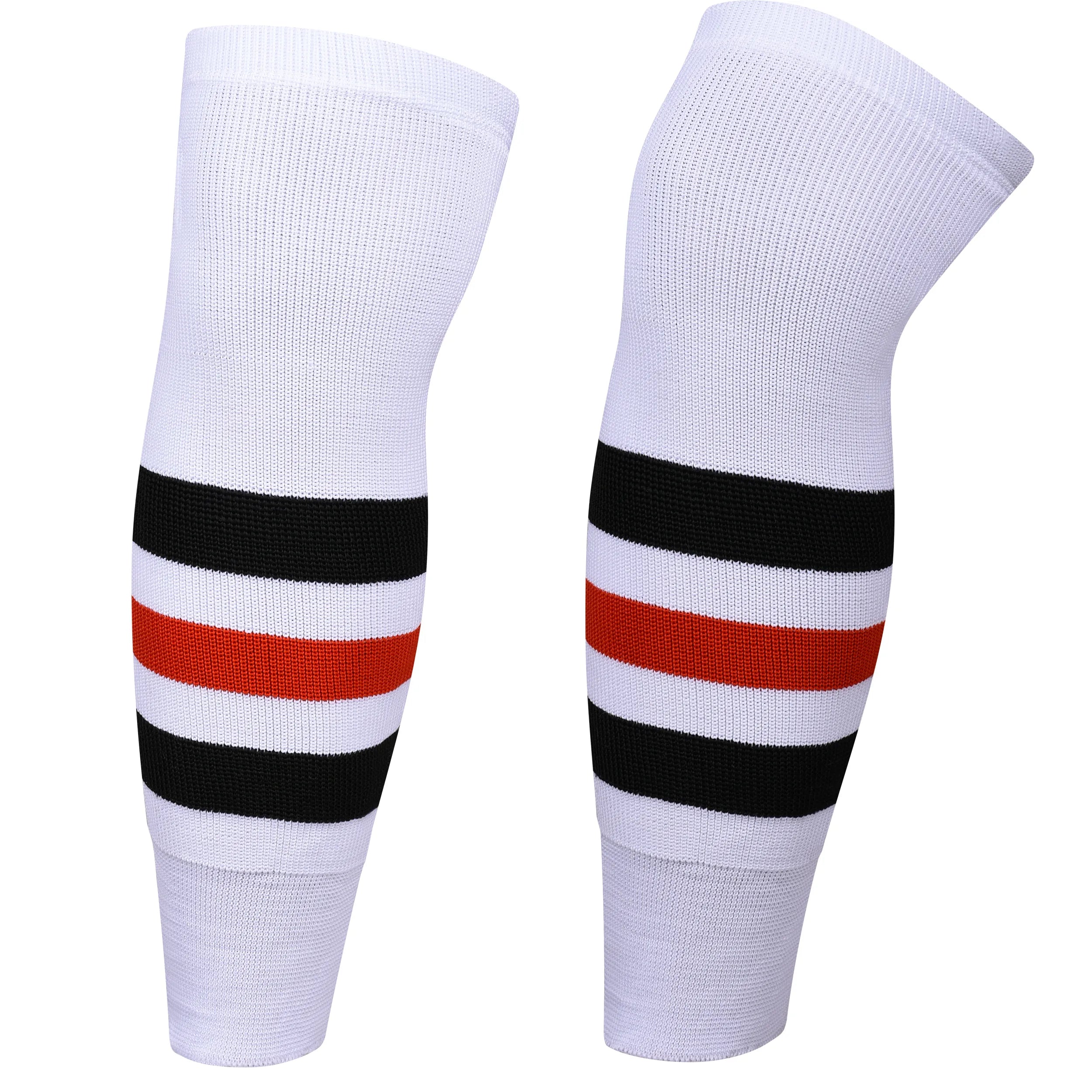 Knit Men & Women Hockey Socks White / Black & Red