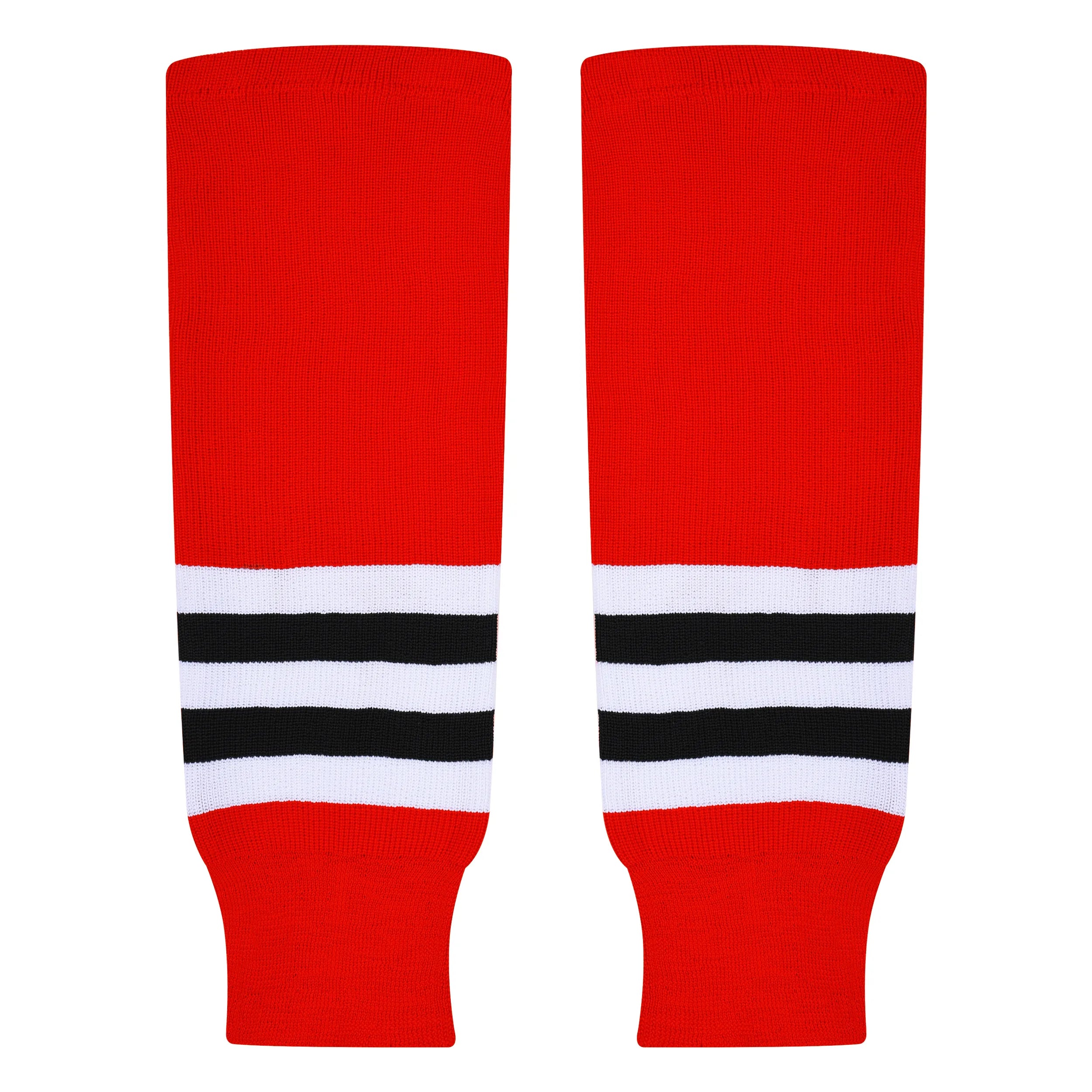 Knit Men & Women Hockey Socks  Red / White & Black