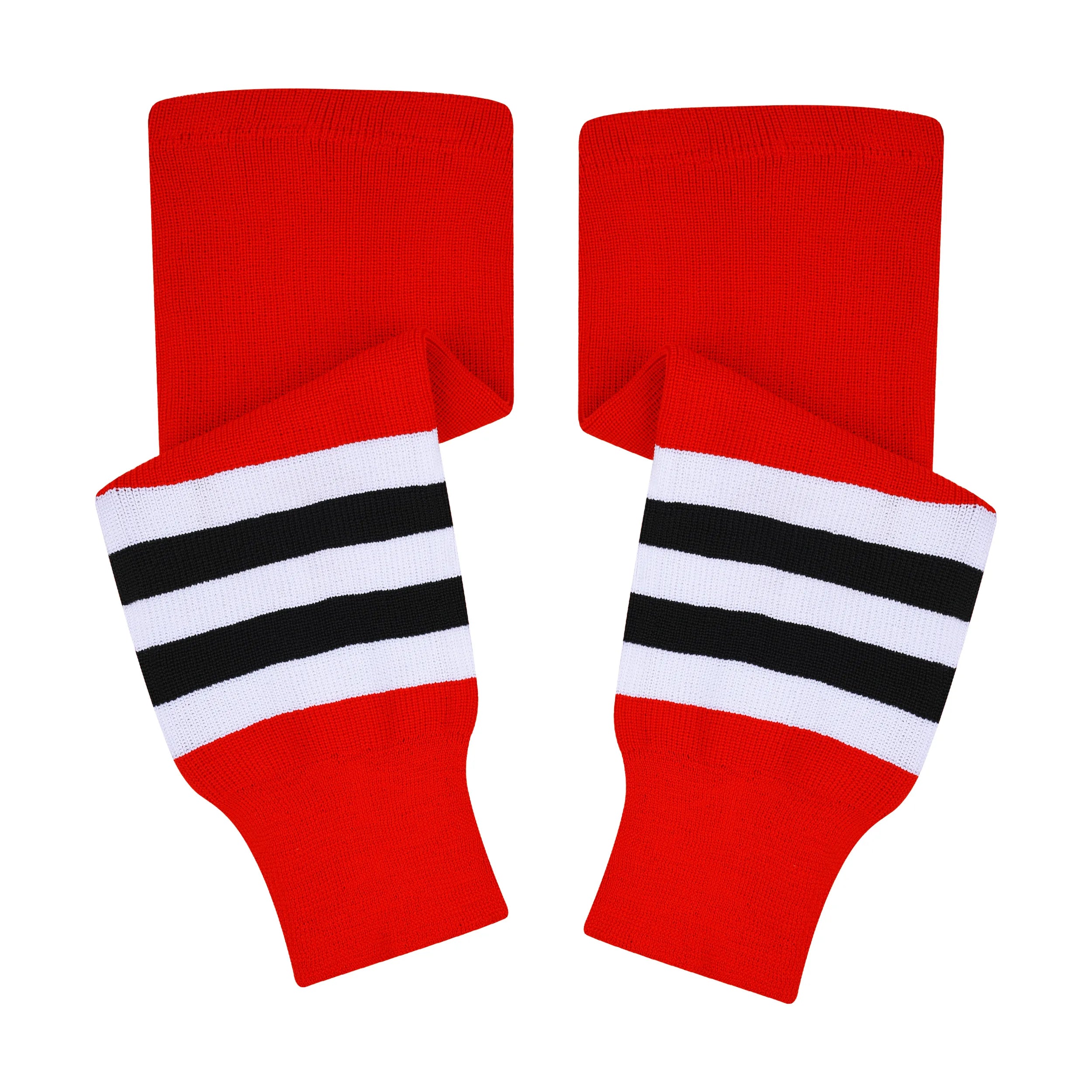 Knit Men & Women Hockey Socks  Red / White & Black