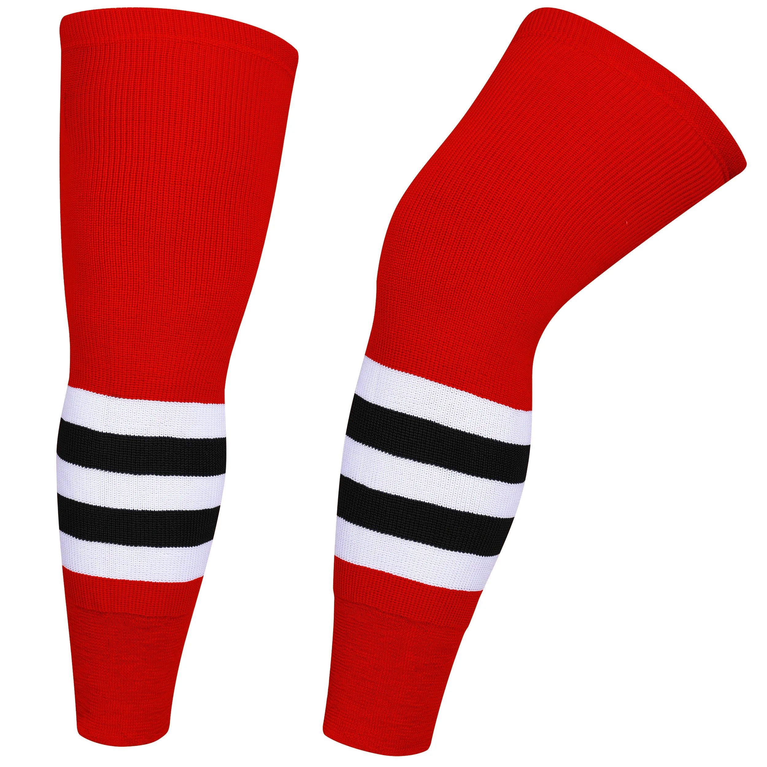 Knit Men & Women Hockey Socks  Red / White & Black