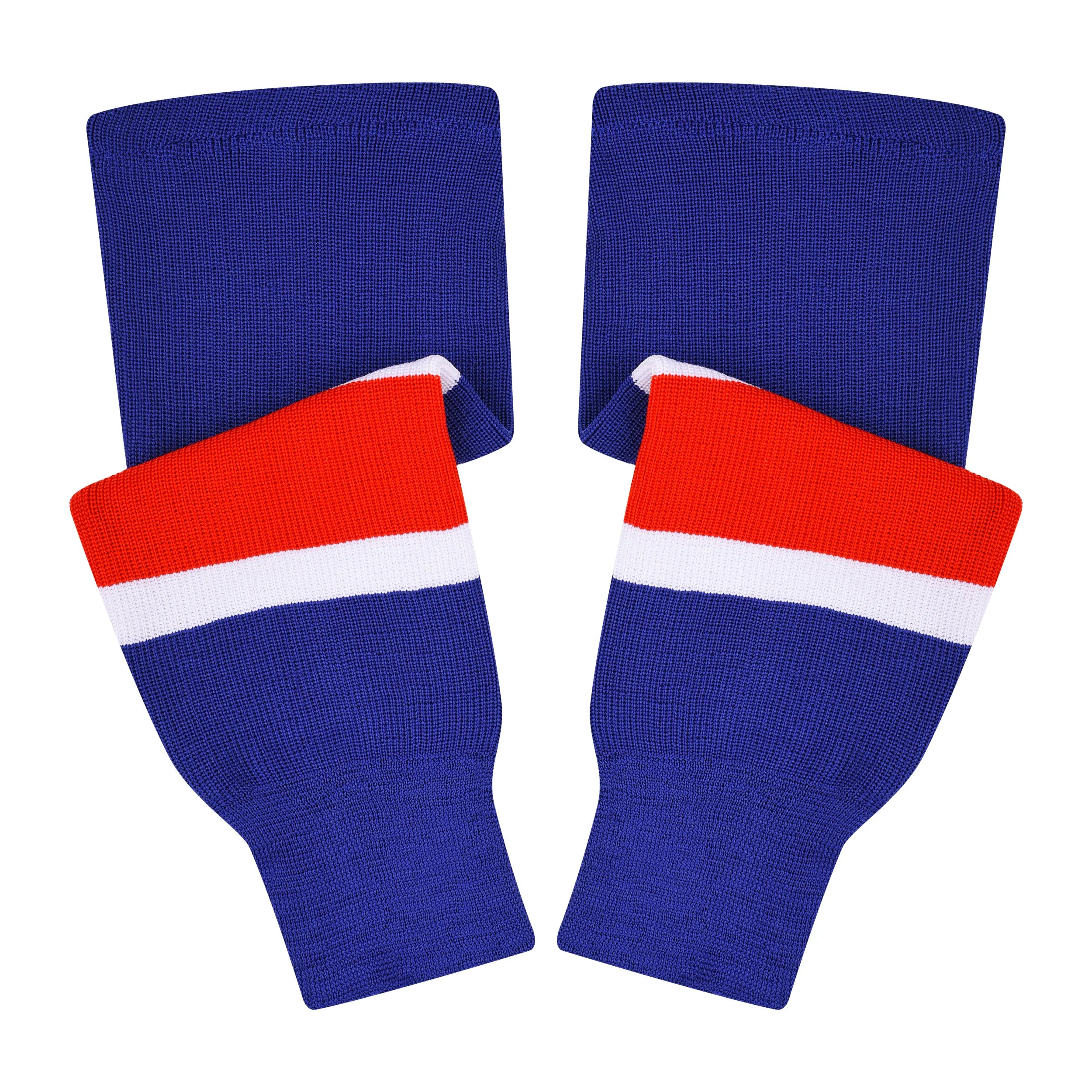 Knit Men & Women Hockey Socks Royal Blue / White & Red