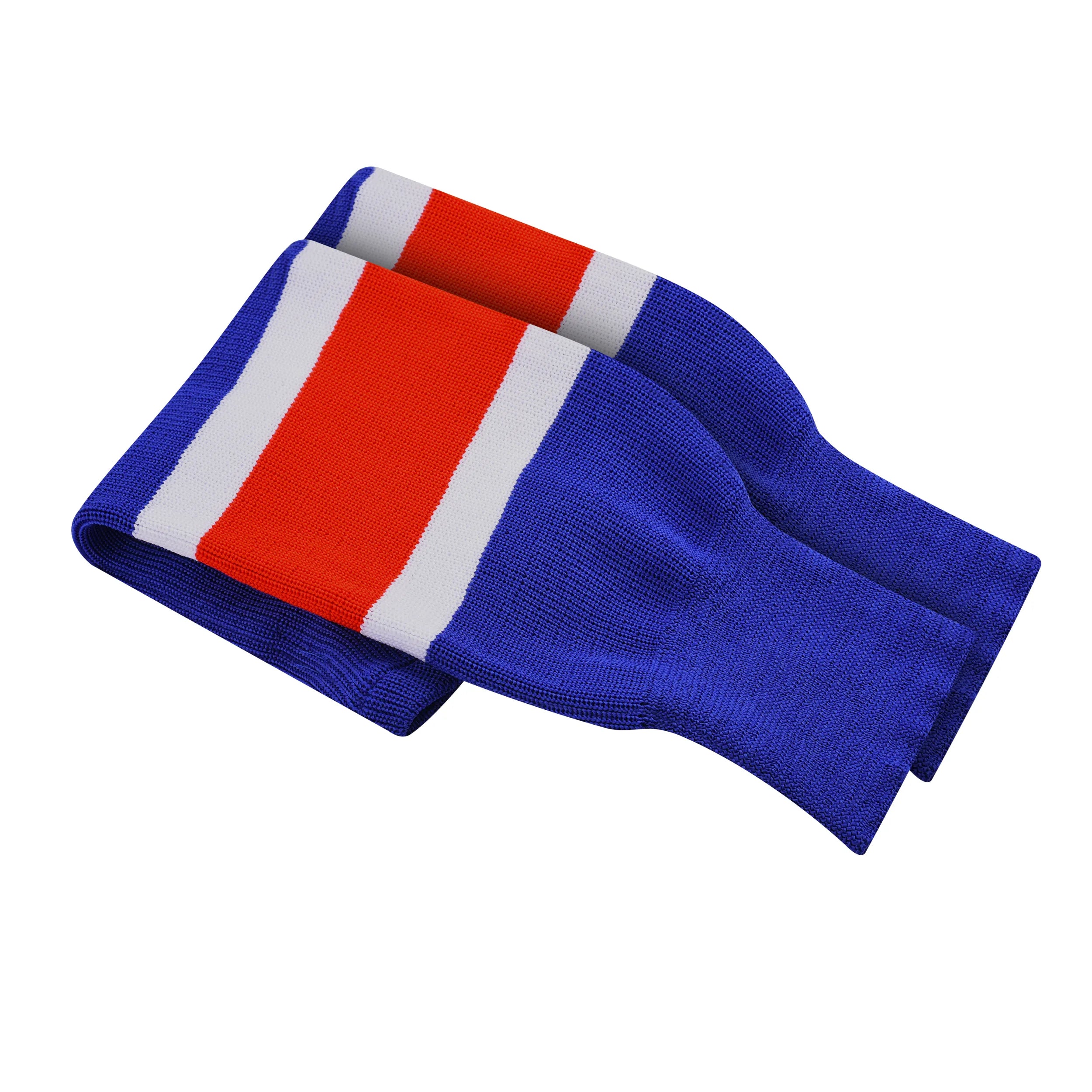 Knit Men & Women Hockey Socks Royal Blue / White & Red