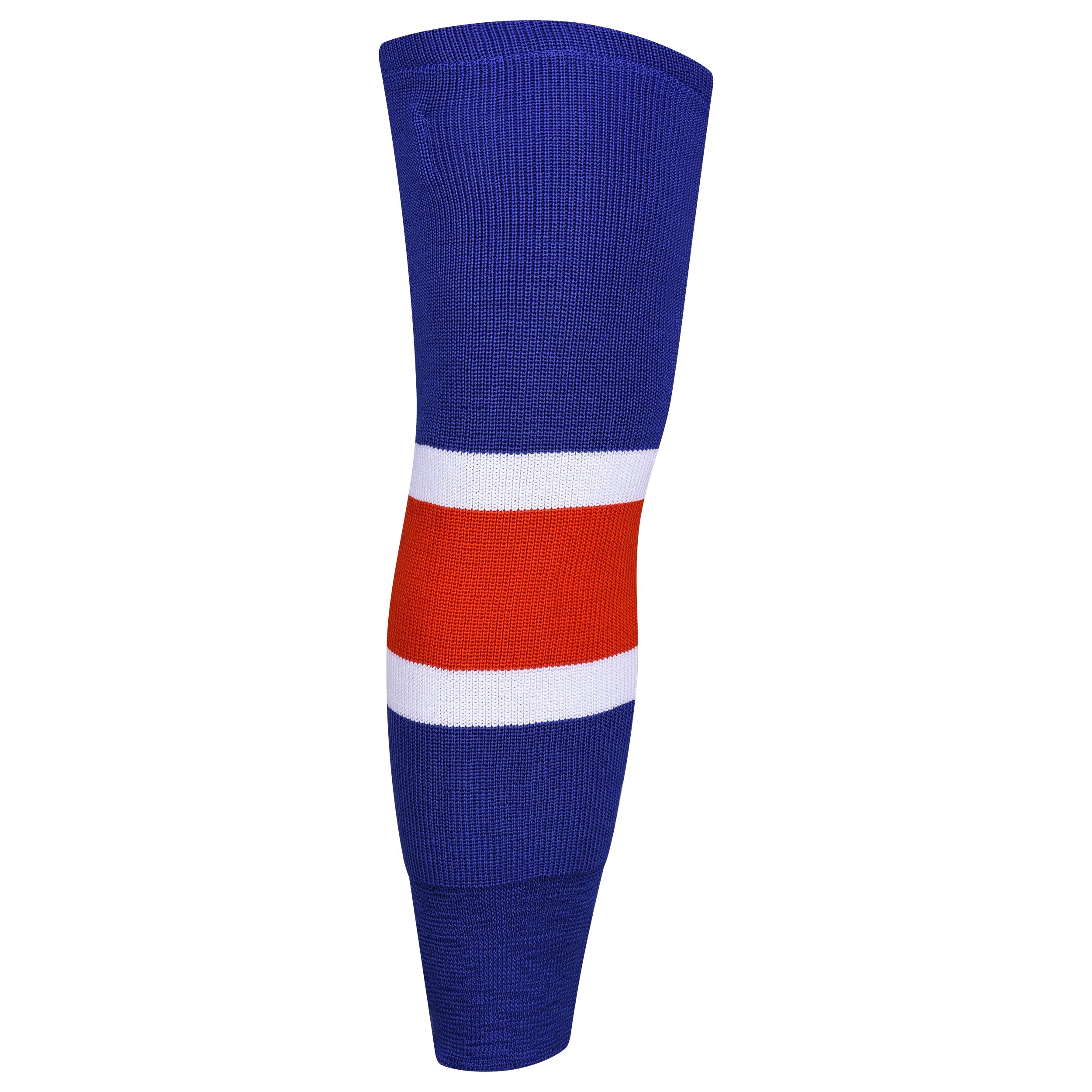 Knit Men & Women Hockey Socks Royal Blue / White & Red