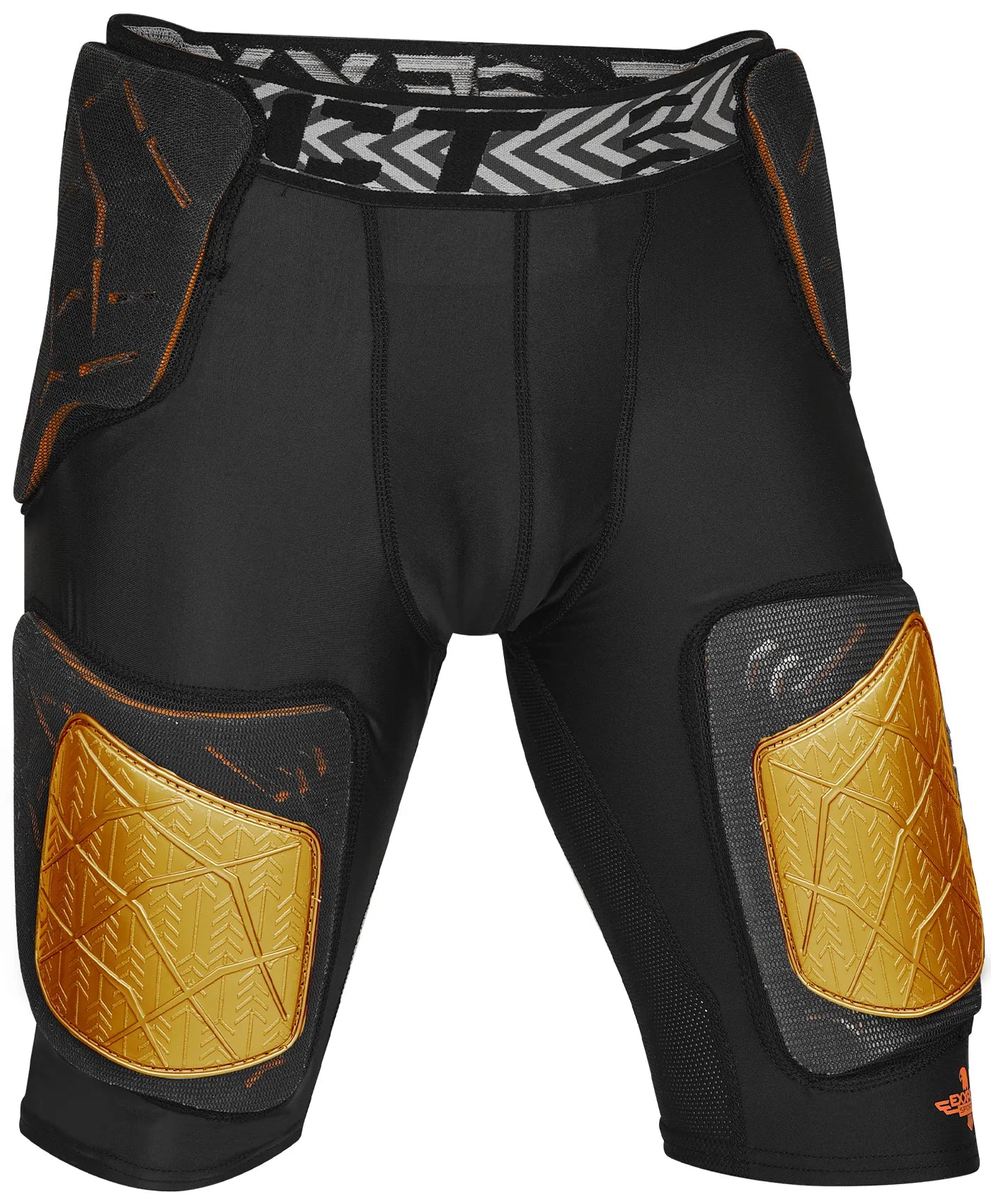 Men's Gladiator 5-Pad Football Girdle with Cup Pocket (White Bronze)