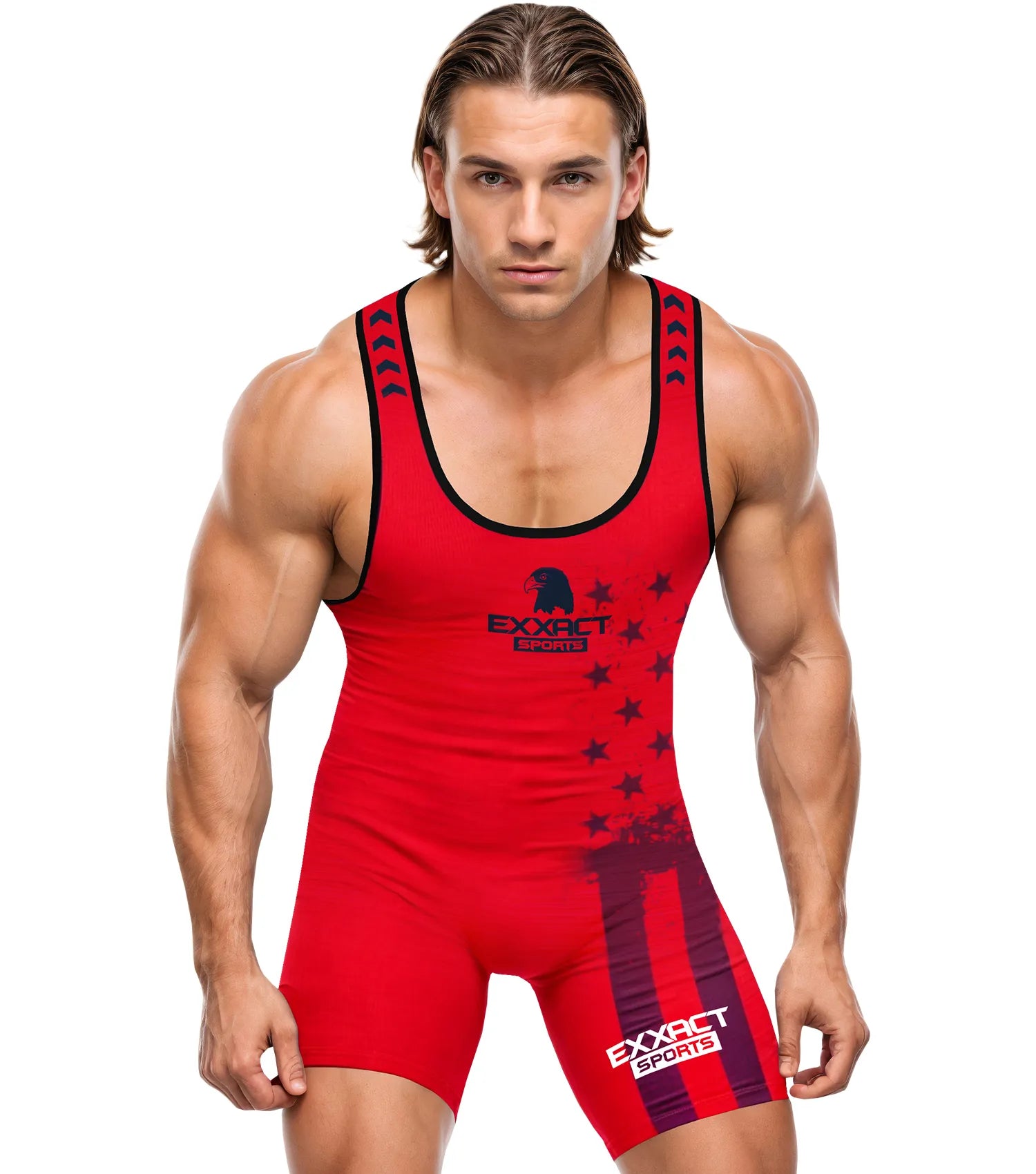 Men's Patriot Wrestling Singlets Red (Adult)