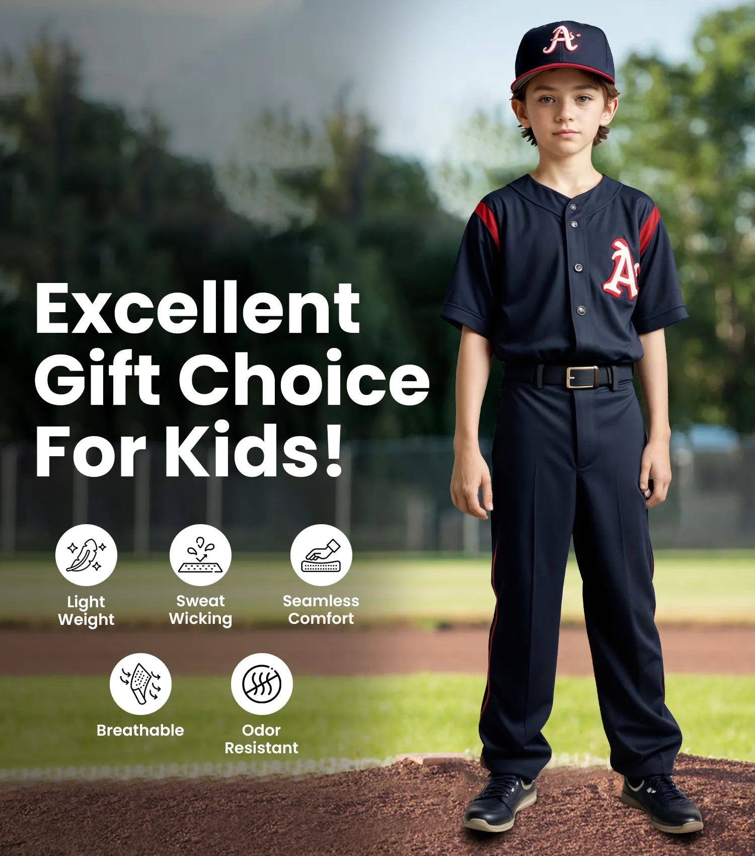 Pull-Up Boys Baseball Pants - Full Length | exxactsports