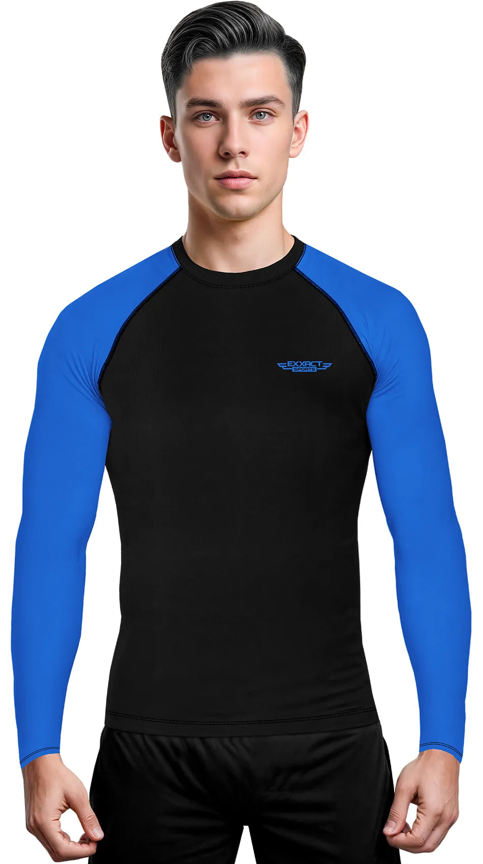 Men's Royal Blue BJJ Rash Guard Long Sleeve