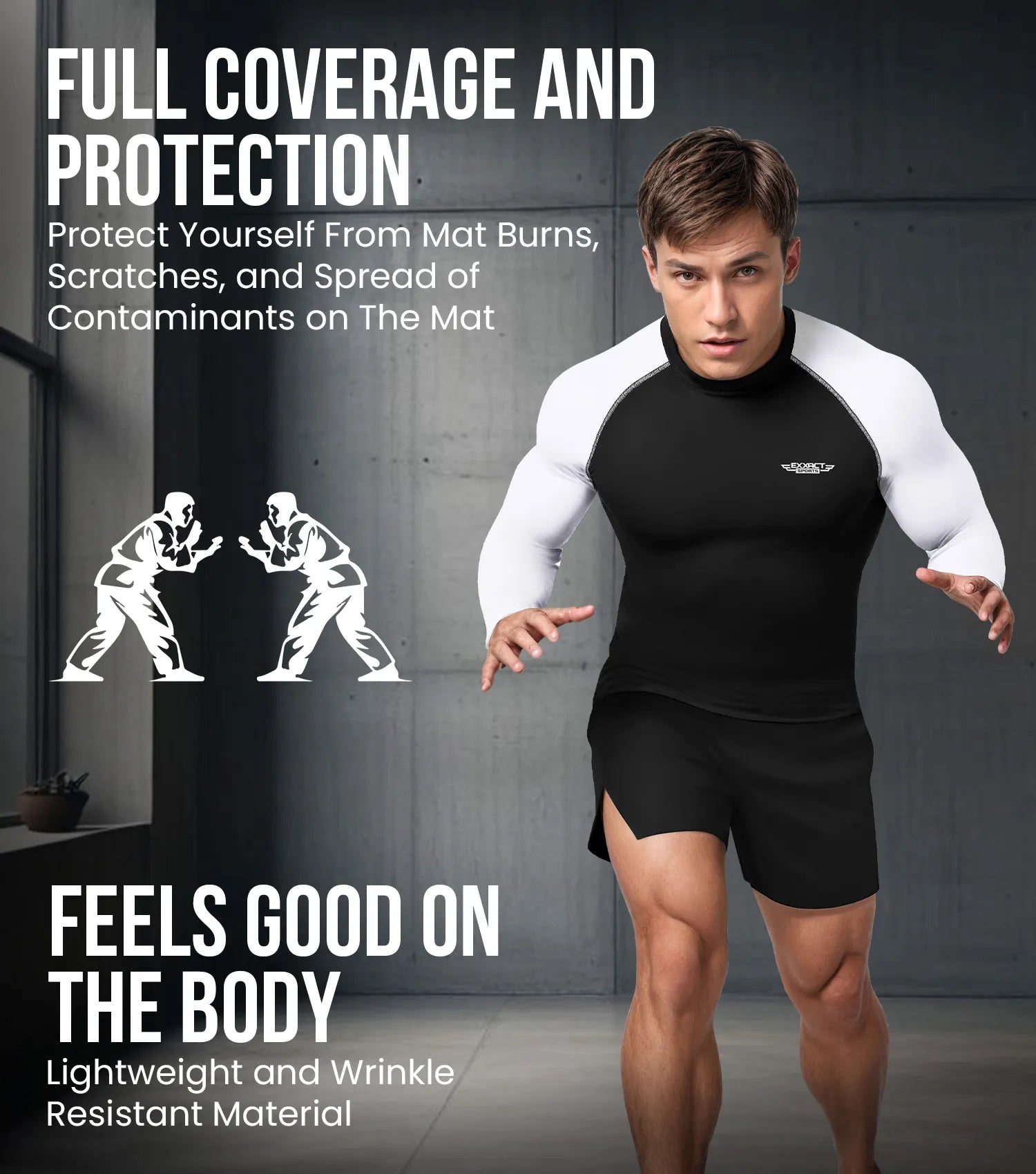 BJJ Rash Guard Mens Long Sleeve Adult| Exxact Sports