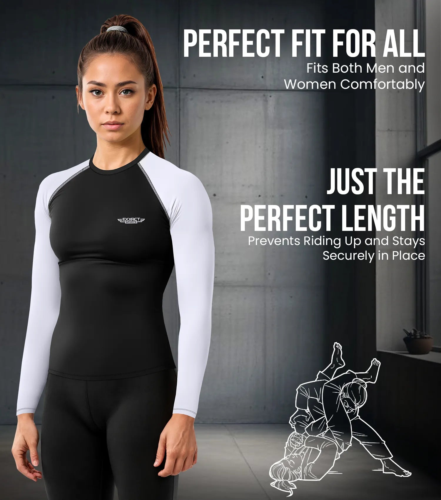 BJJ Rash Guard Mens Long Sleeve Adult| Exxact Sports