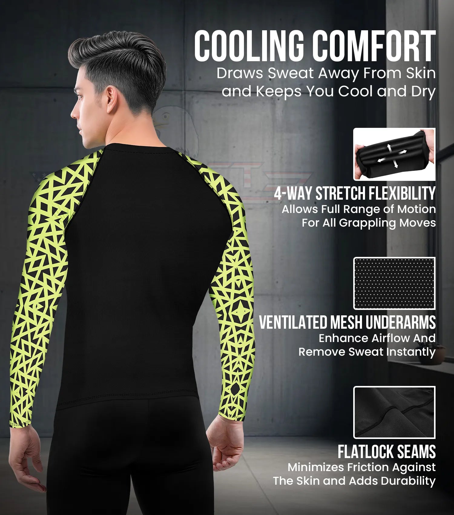 BJJ Rash Guard Mens Long Sleeve Adult| Exxact Sports