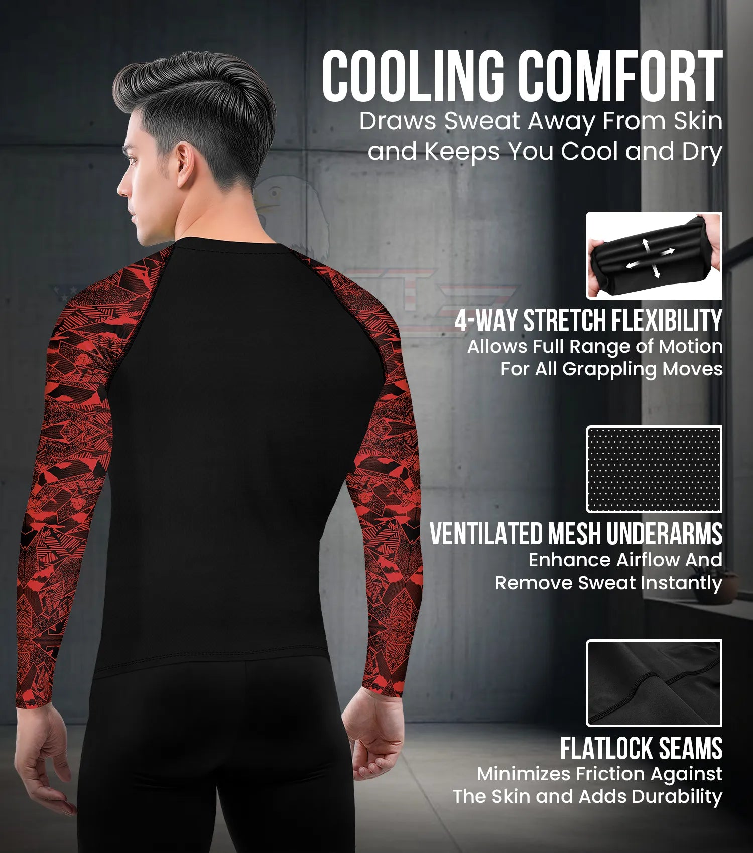 BJJ Rash Guard Mens Long Sleeve Adult| Exxact Sports