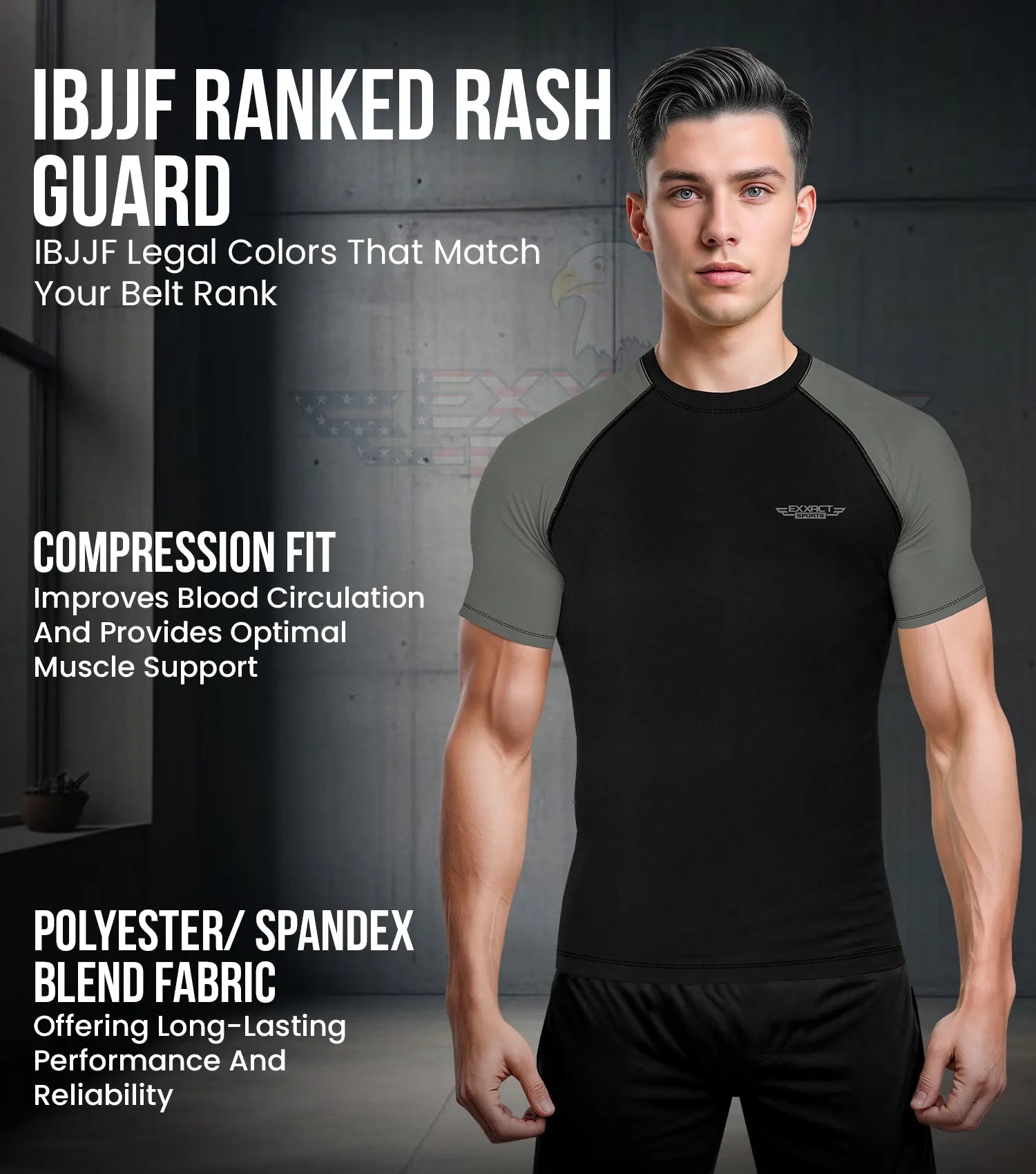 Boxing Shorts Men's Compression Rash Guard Short Sleeve - MMA Jiu Jitsu Bjj Grappling Base Layer For Training Combat 1050185-183056