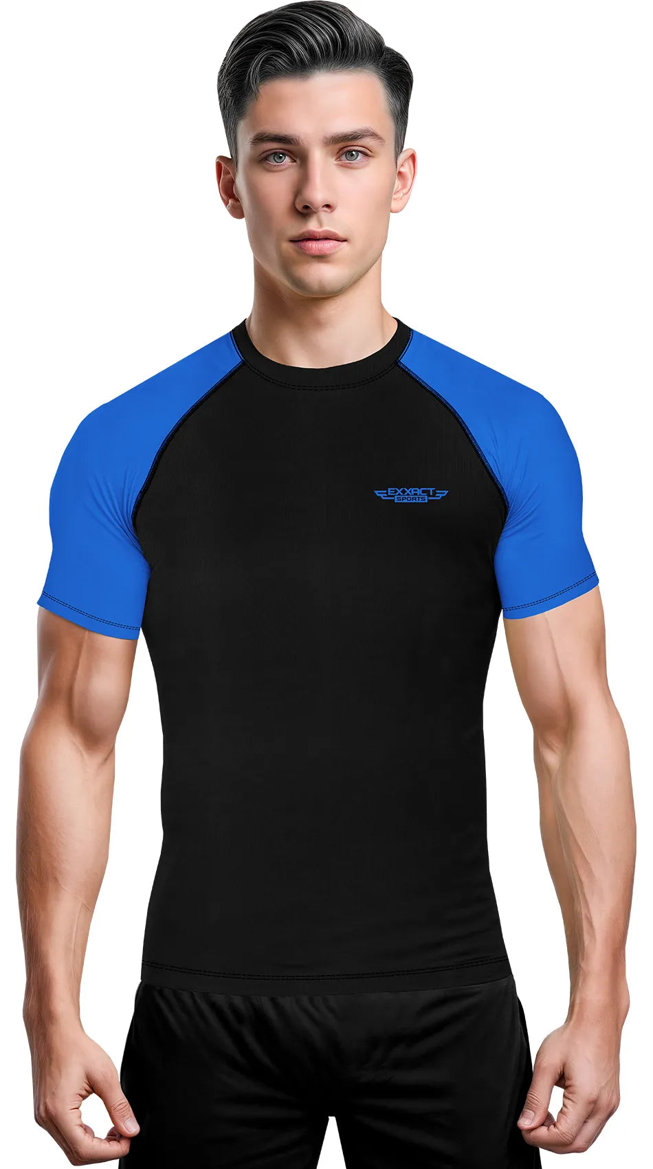 Men's Royal Blue BJJ Rash Guard Short Sleeve