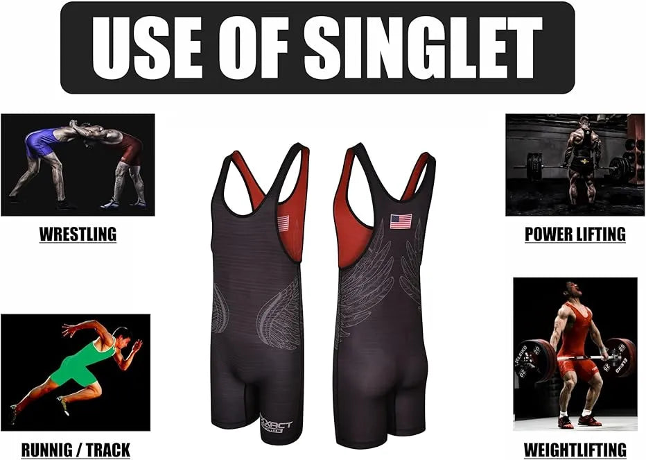 Reversible Wrestling Singlet Black Red