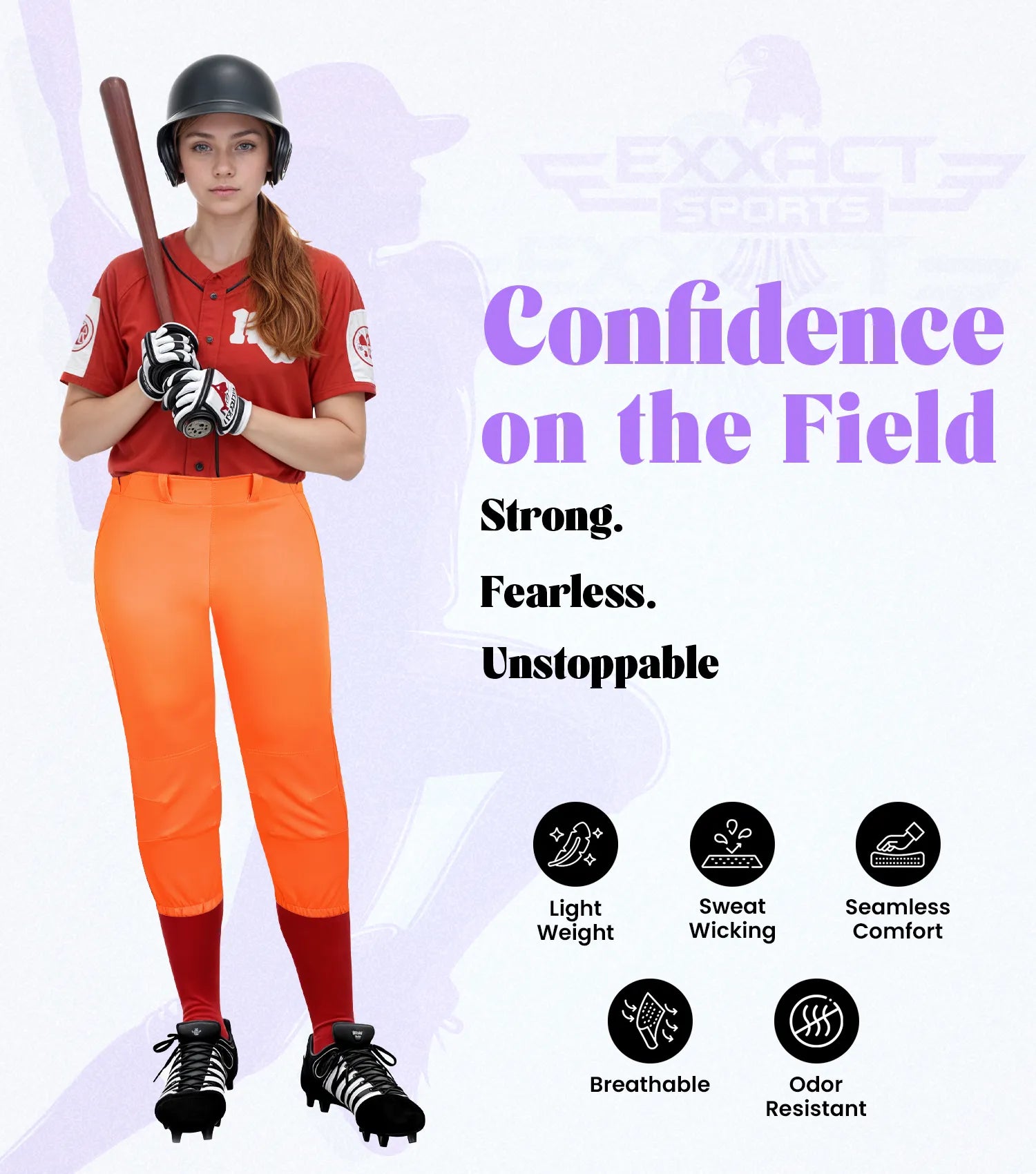 Yoga/Knicker Style Softball Pants For Women (Orange)