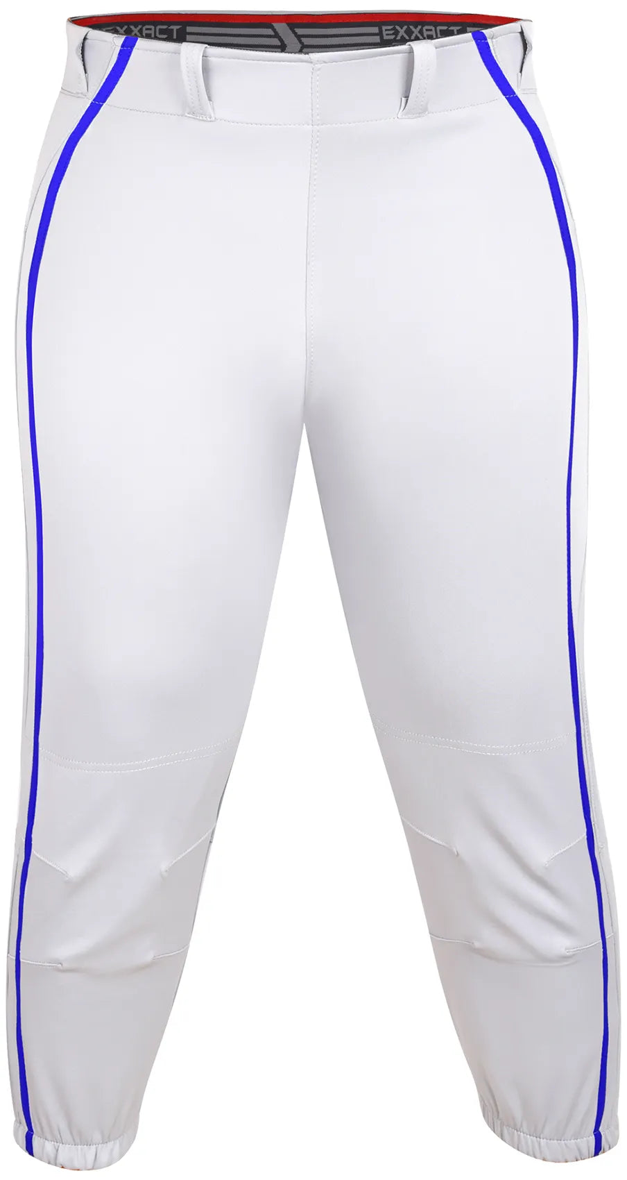 Yoga/Knicker Style Softball Pants For Women (White/Royal Blue)