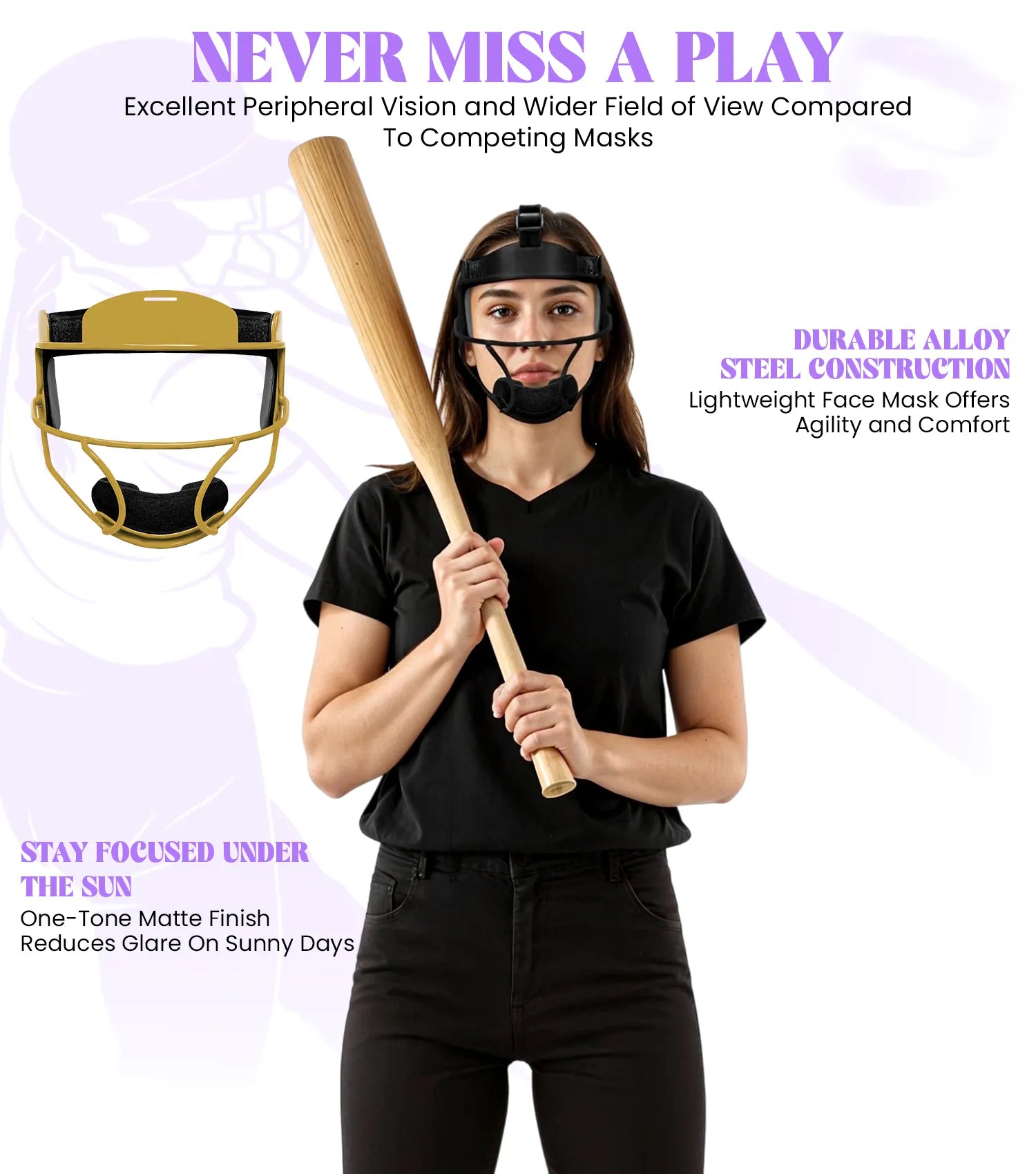 Softball_face_mask_Metlic_gold
