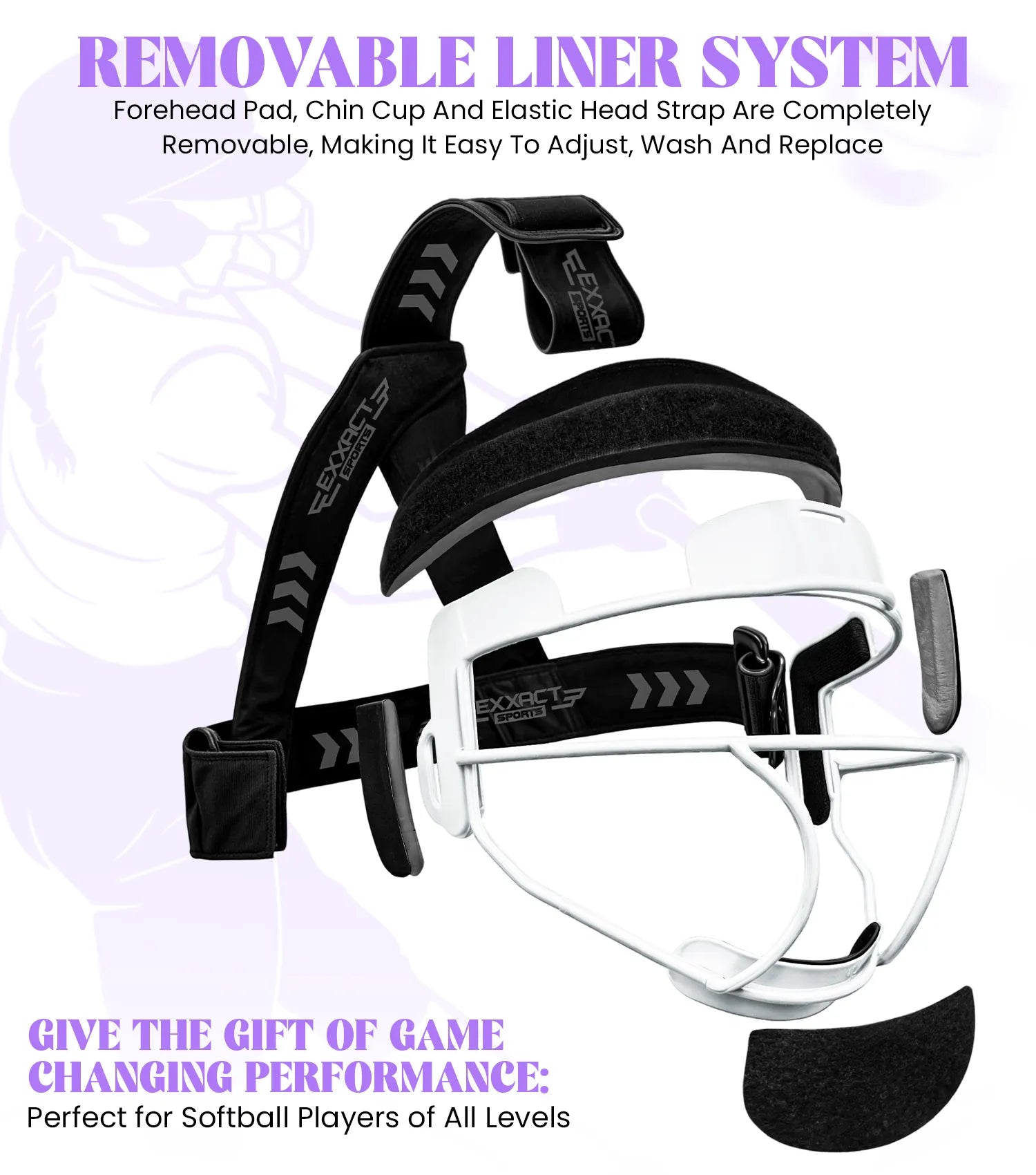 Lightweight Softball Face Mask, Protective Fielders Mask White