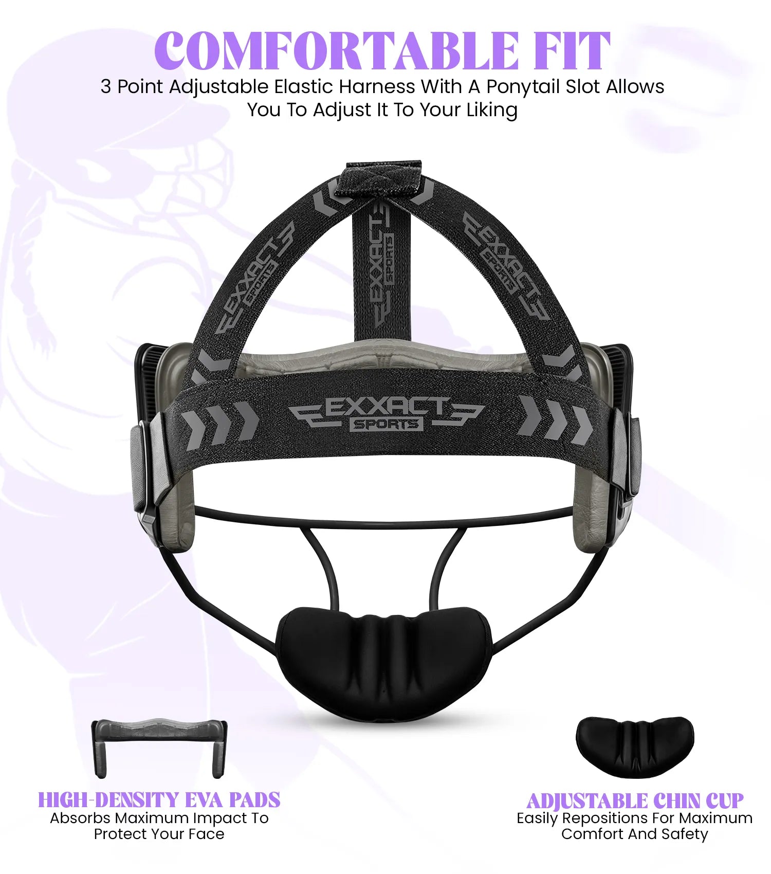 Lightweight Softball Face Mask, Protective Fielders Mask Black