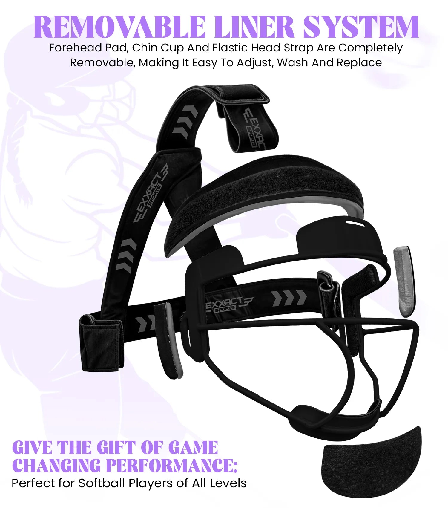 Lightweight Softball Face Mask, Protective Fielders Mask Black