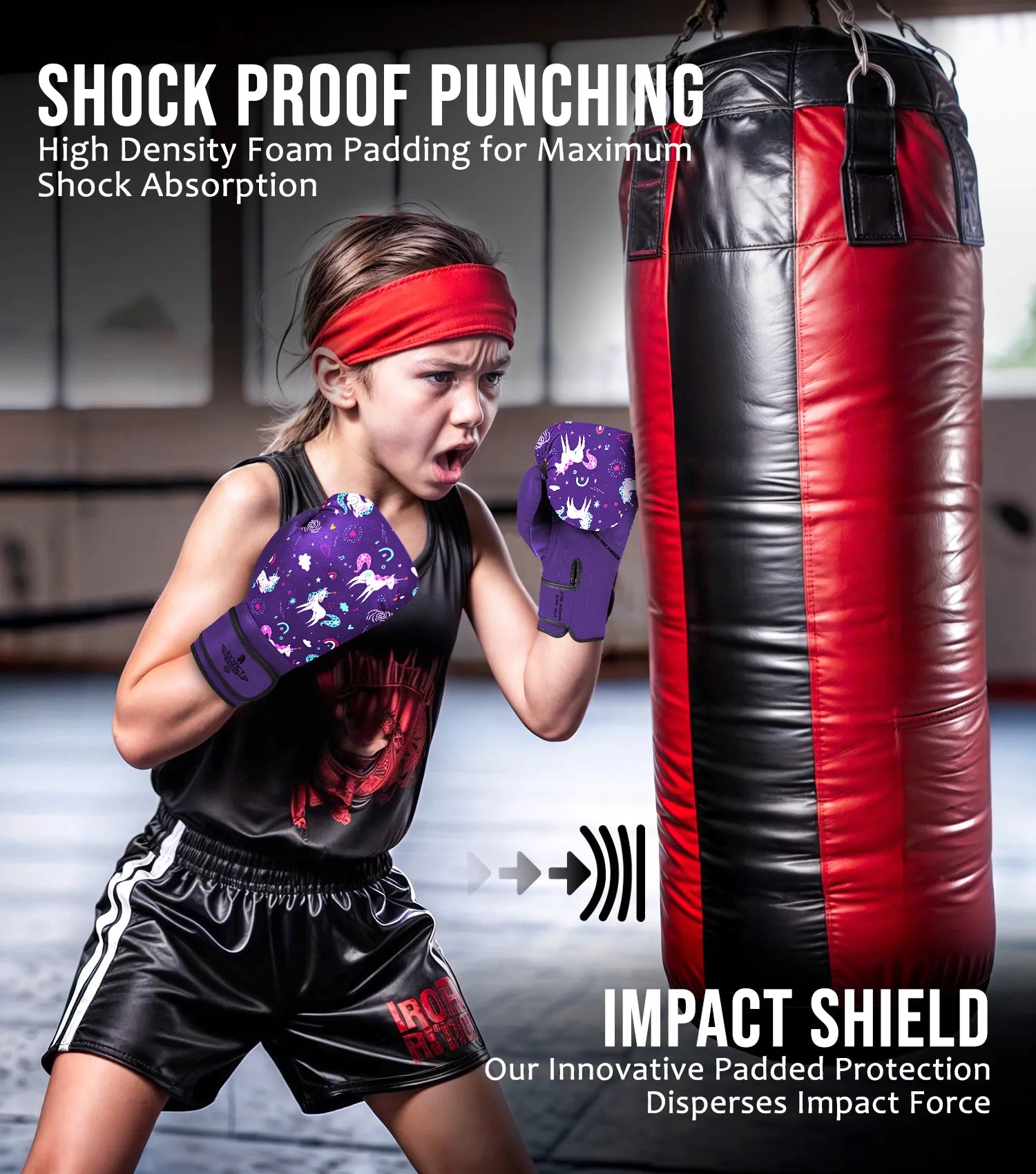 Kids Printed Knockout Boxing Gloves with Padded Protection Alien